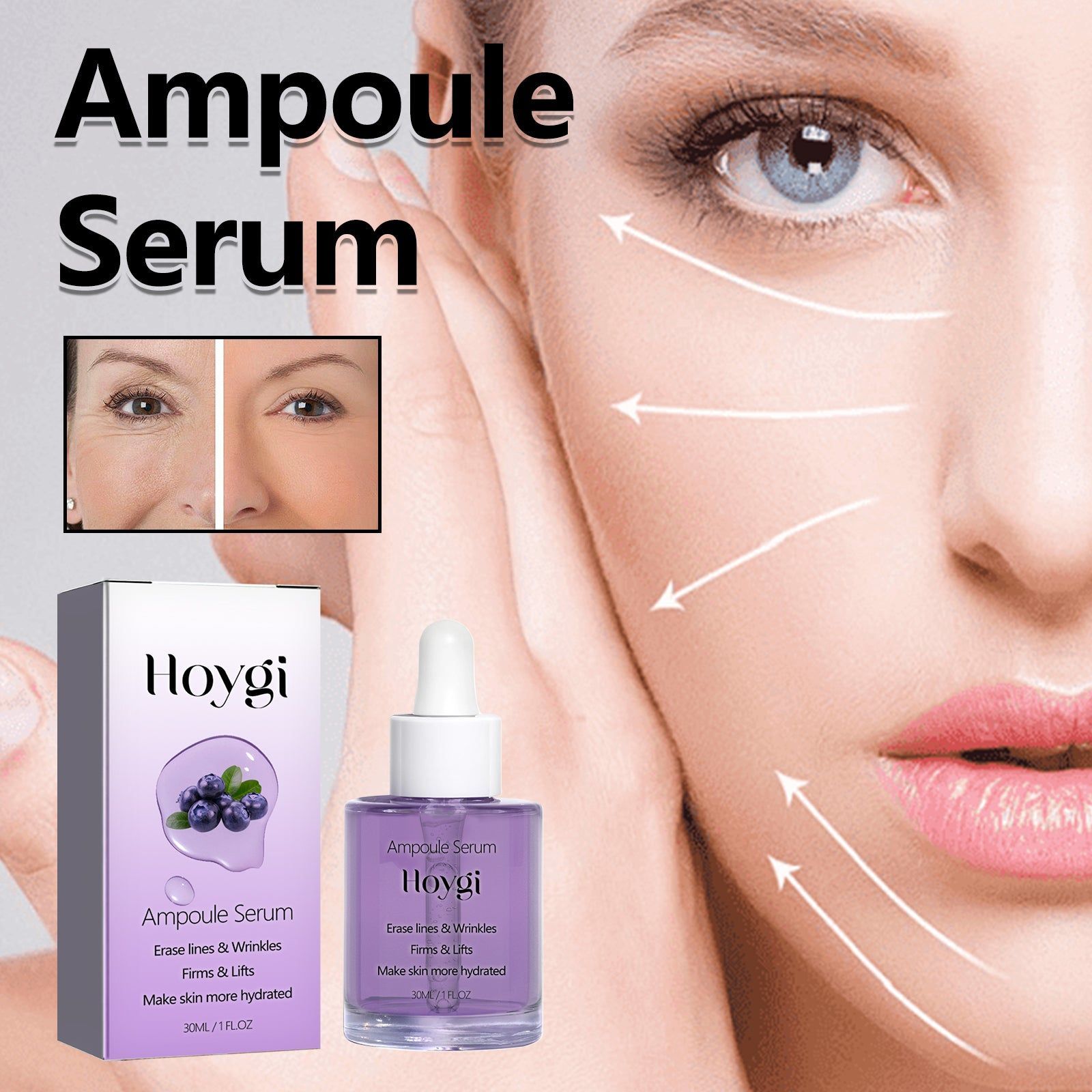 Revitalize Skin with Firming and Moisturizing Ampoule Serum, Anti-Wrinkle, Youthful Glow ,30ml