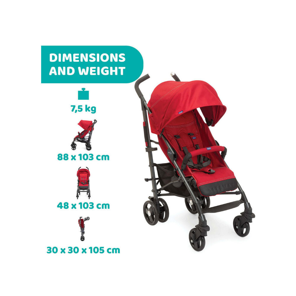 مقعد "شيكو لايت واي 3" مع حاجز أمان باللون الأحمر