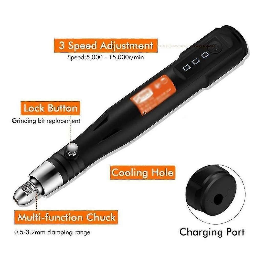 105pcs Mini Electric Drill Kit With 3 Speeds and USB Charging