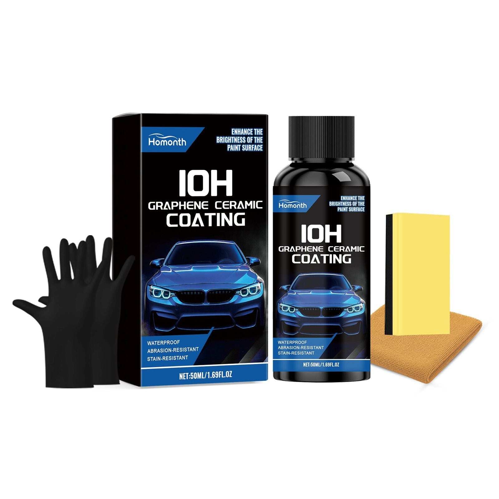 Car Care Ceramic Coating Kit, Ultra Gloss, UV & Oxidation Protection, Easy Application ,1set