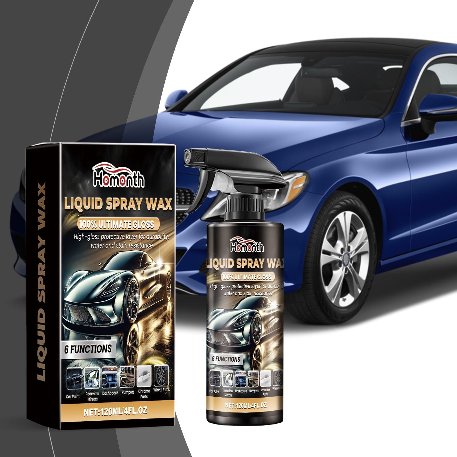 Anti-Scratch Car Coating Spray, Glossy Protective Paint, Easy to Use ,120ml