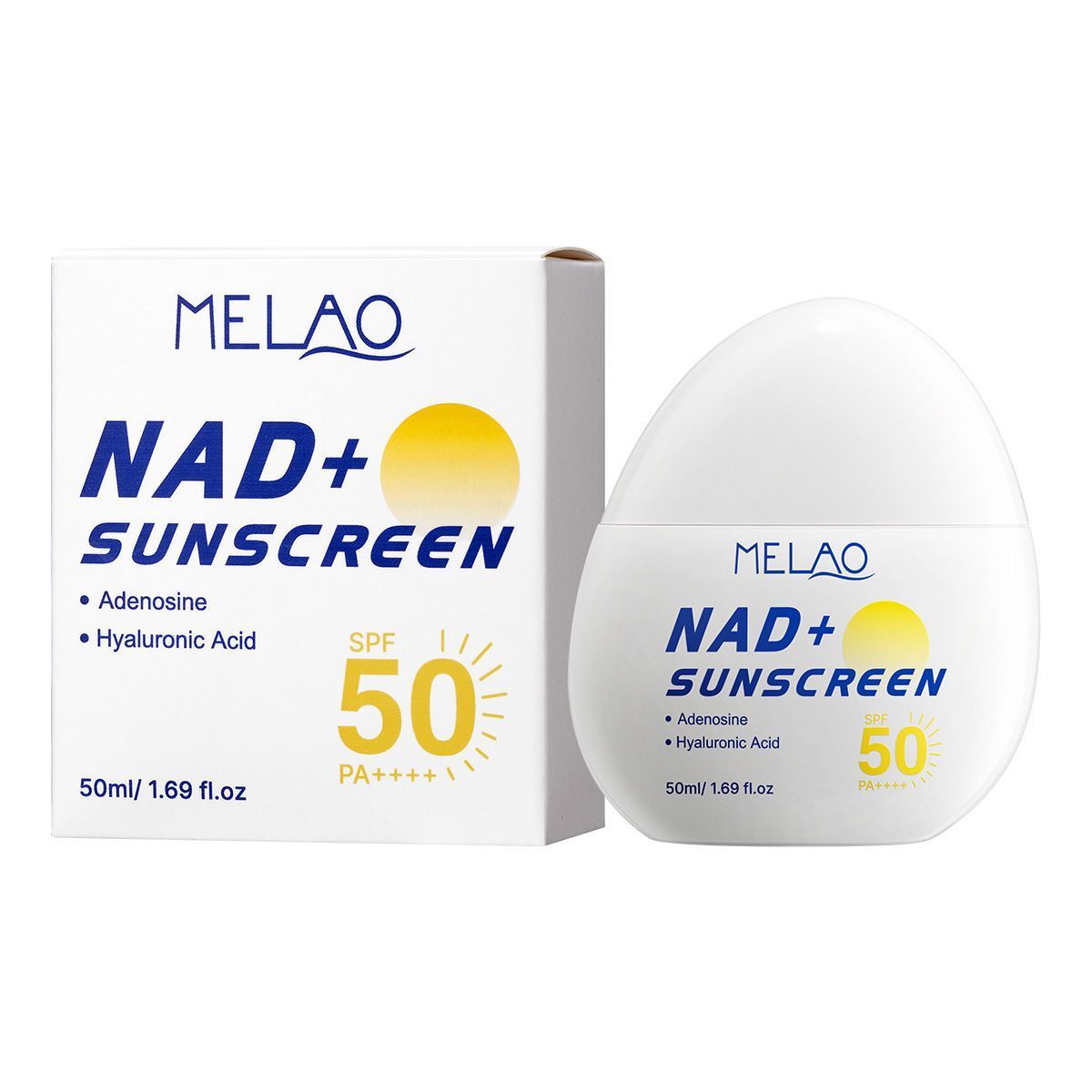 NAD+ SPF50 Daily Body Sunscreen Lotion, Non-Greasy Lightweight Sun Protection Cream 50ml