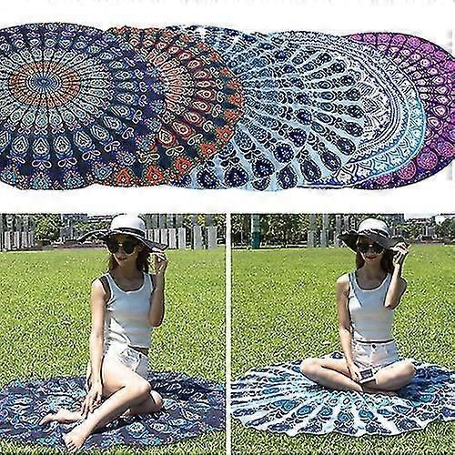 Indian Mandala Round Roundie Beach Throw Tapestry Hippy Boho Gypsy Beach Towel zxin