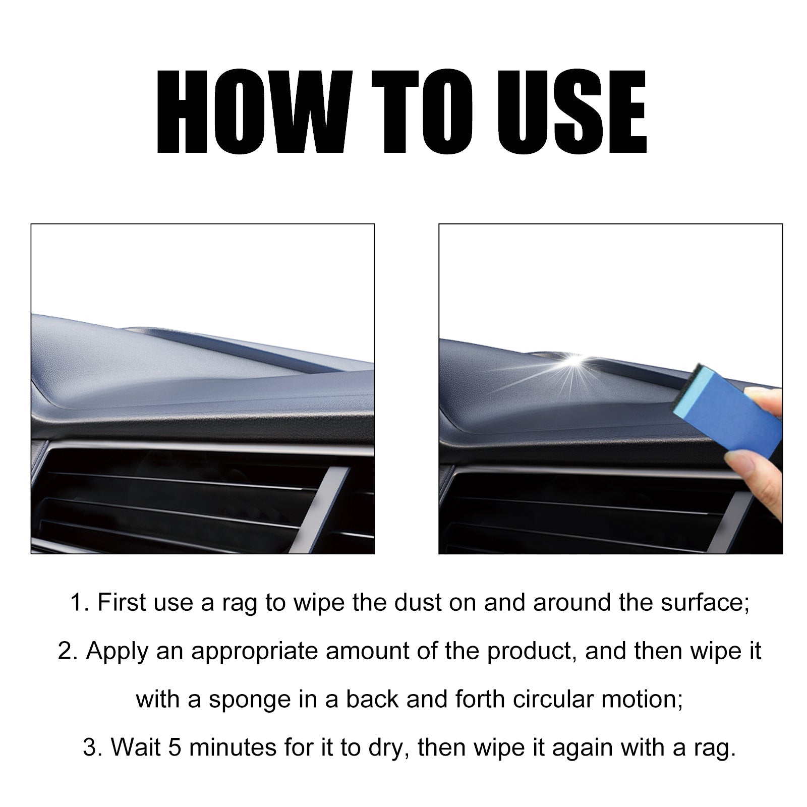 Car Interior Cleaning, Plastic Restorer, Dust & Rust Removal, Odor Elimination ,1set