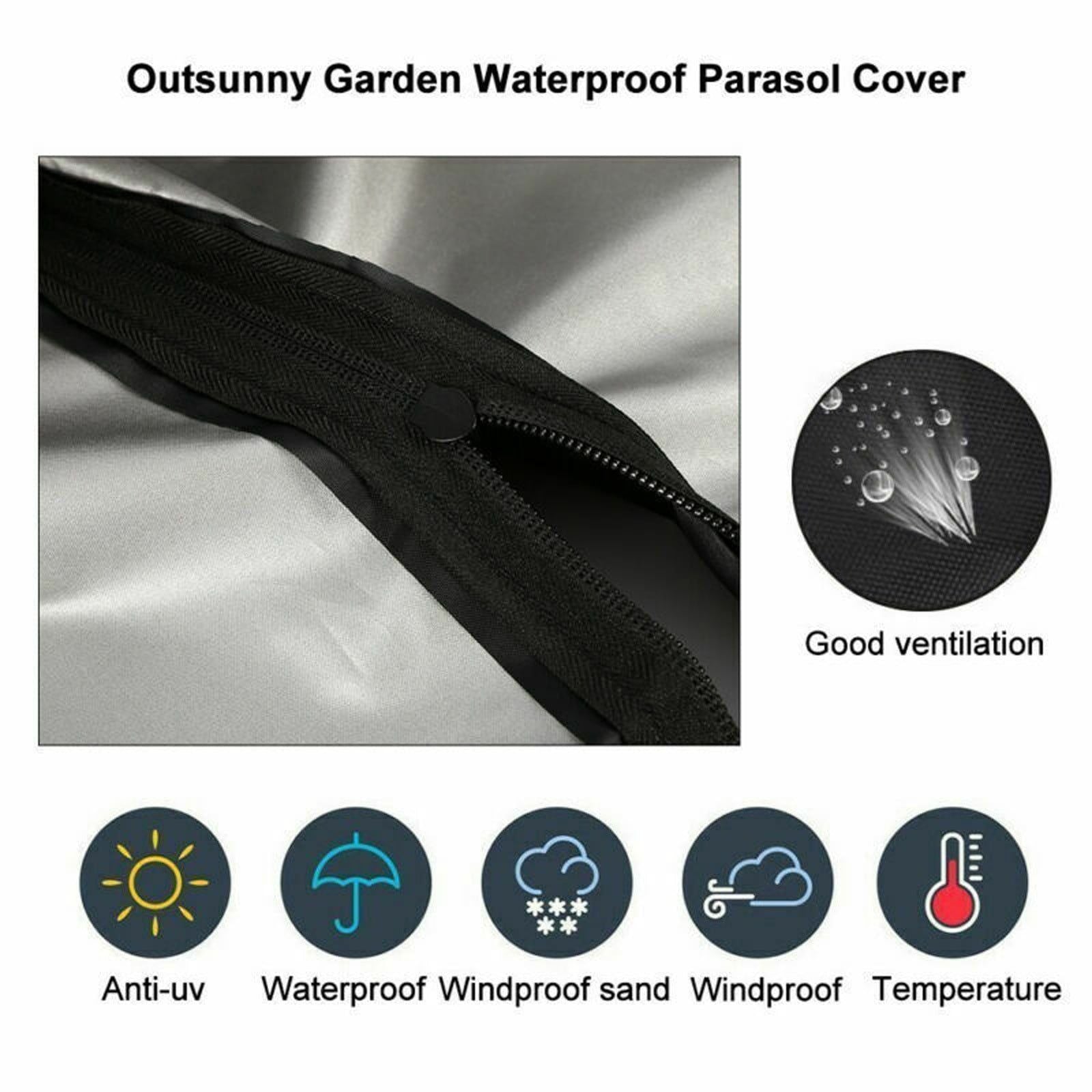 Patio Umbrella Cover Waterproof Heavy Duty Garden Umbrella Cover