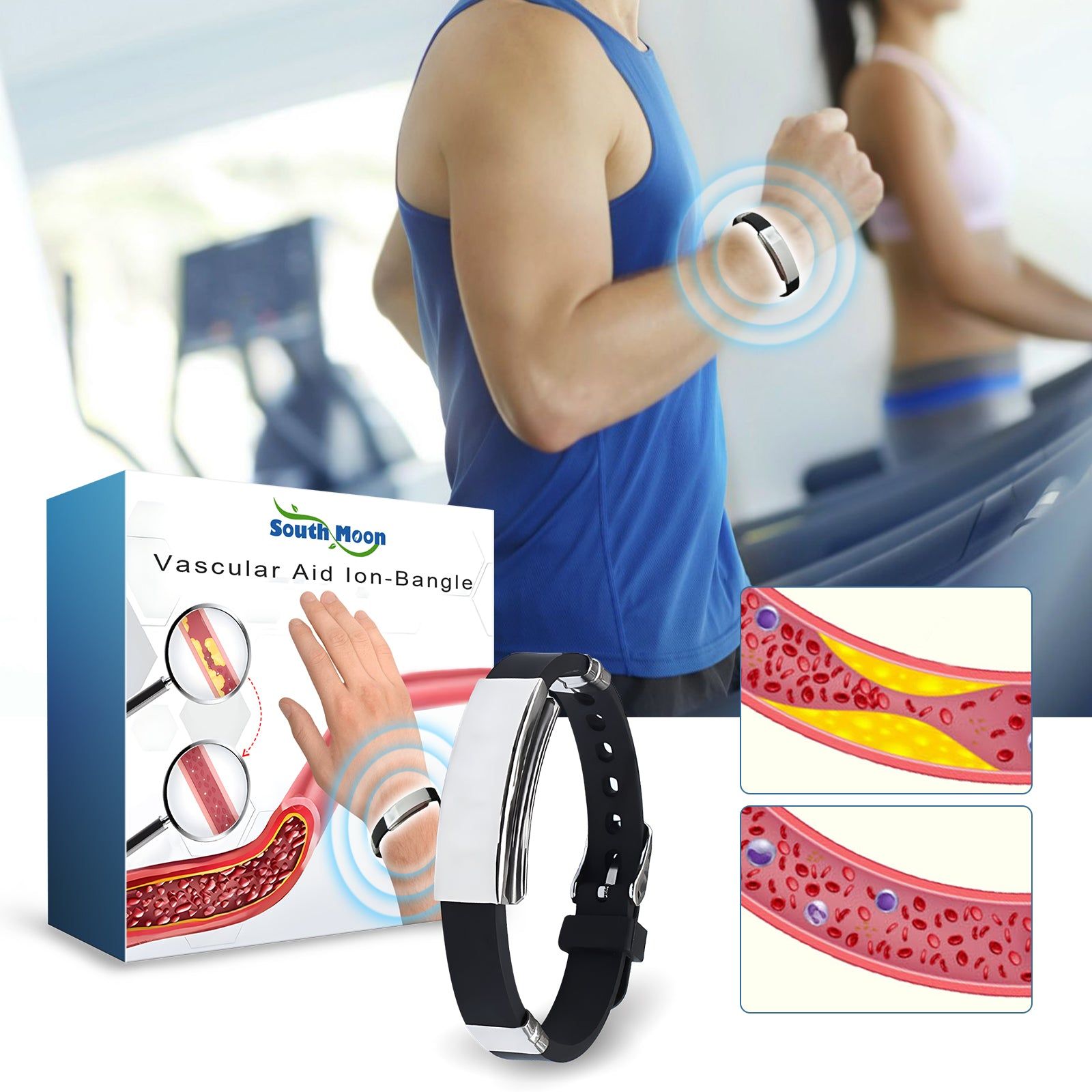 Boost Circulation with Ion Bracelet, Relieve Dizziness, Pain, and Discomfort ,1pcs