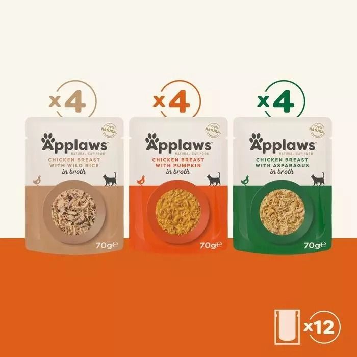 Applaws Chicken Multipack Adult Wet Cat Food 12 x 70g Pouch