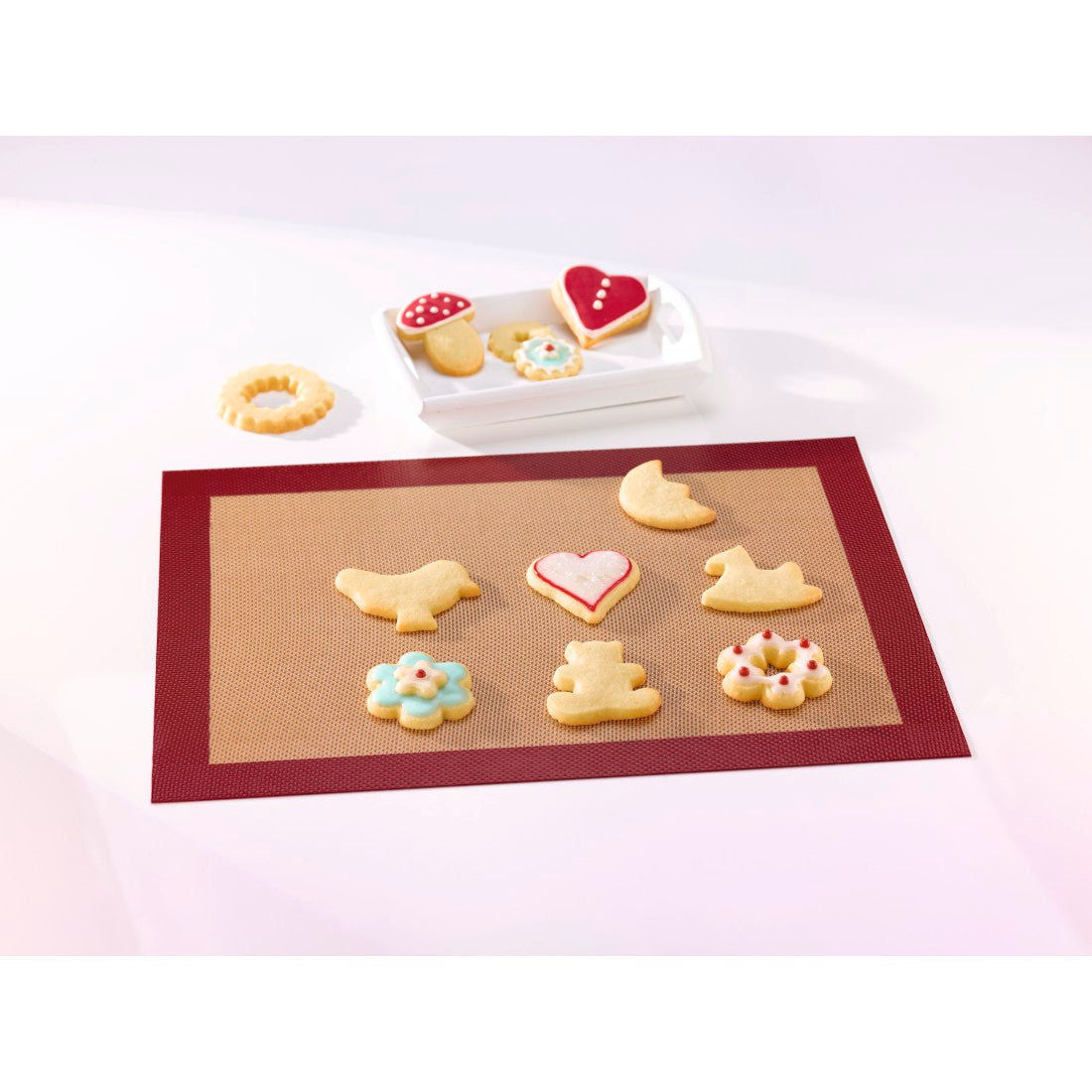 XAVAX 111470 Silicon Baking Mat, Square, 40 x 30 cm, red-brown