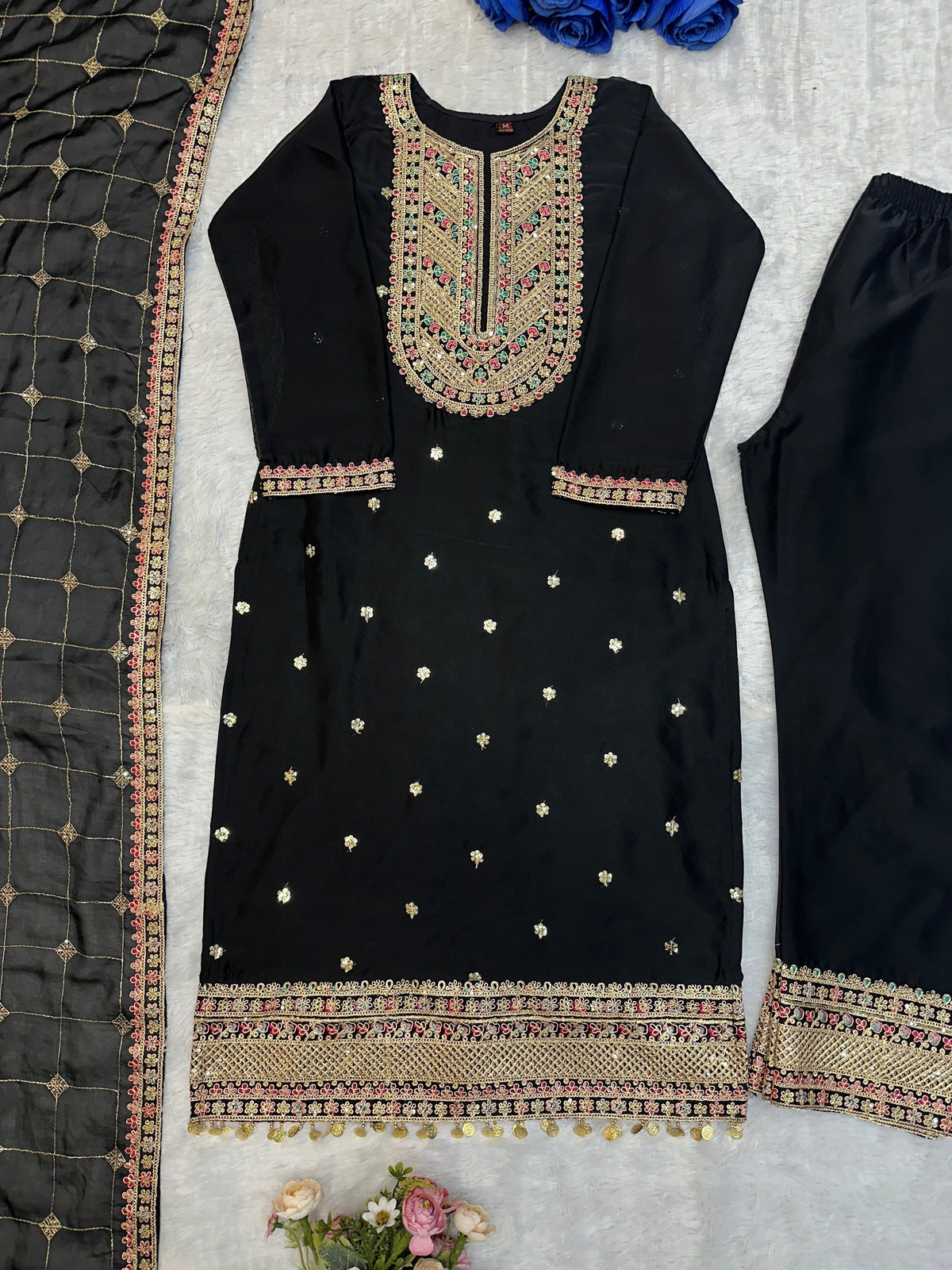 Fab Zone Beautiful Party Wear Suit Pent And Fancy Dupatta