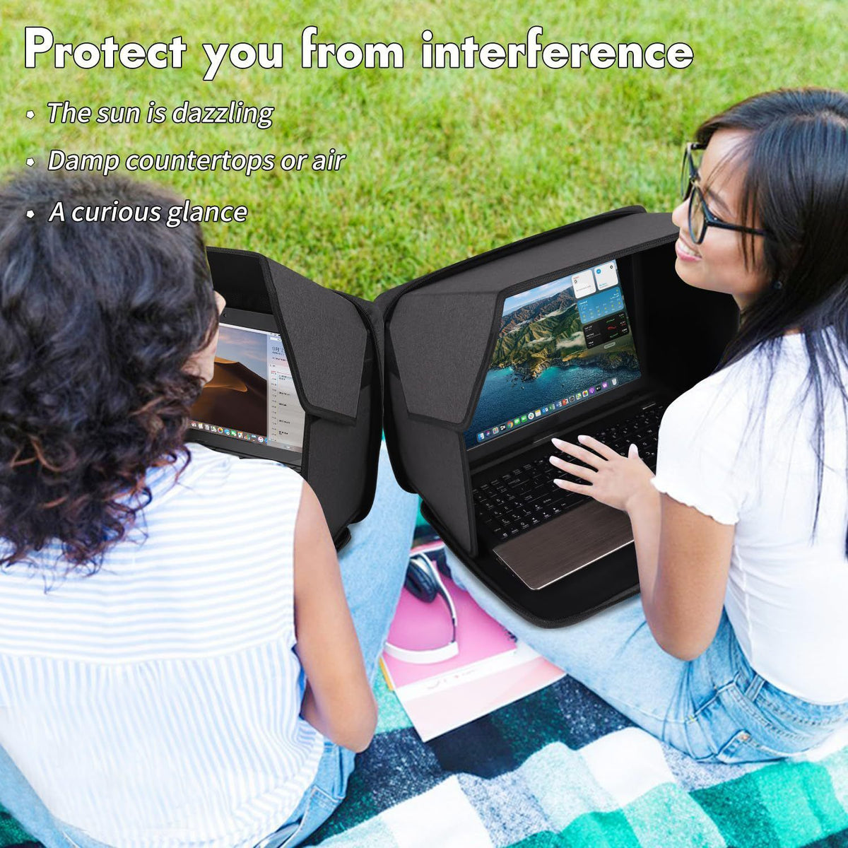 Laptop Sun Shade Laptop Sun Glare Shield Privacy Cover for Working Outside