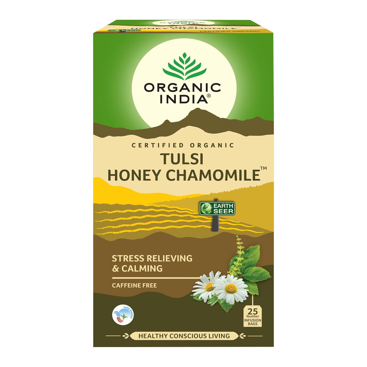 ORGANIC INDIA Tulsi Tea Honey Chamomile 25 Tea Bags