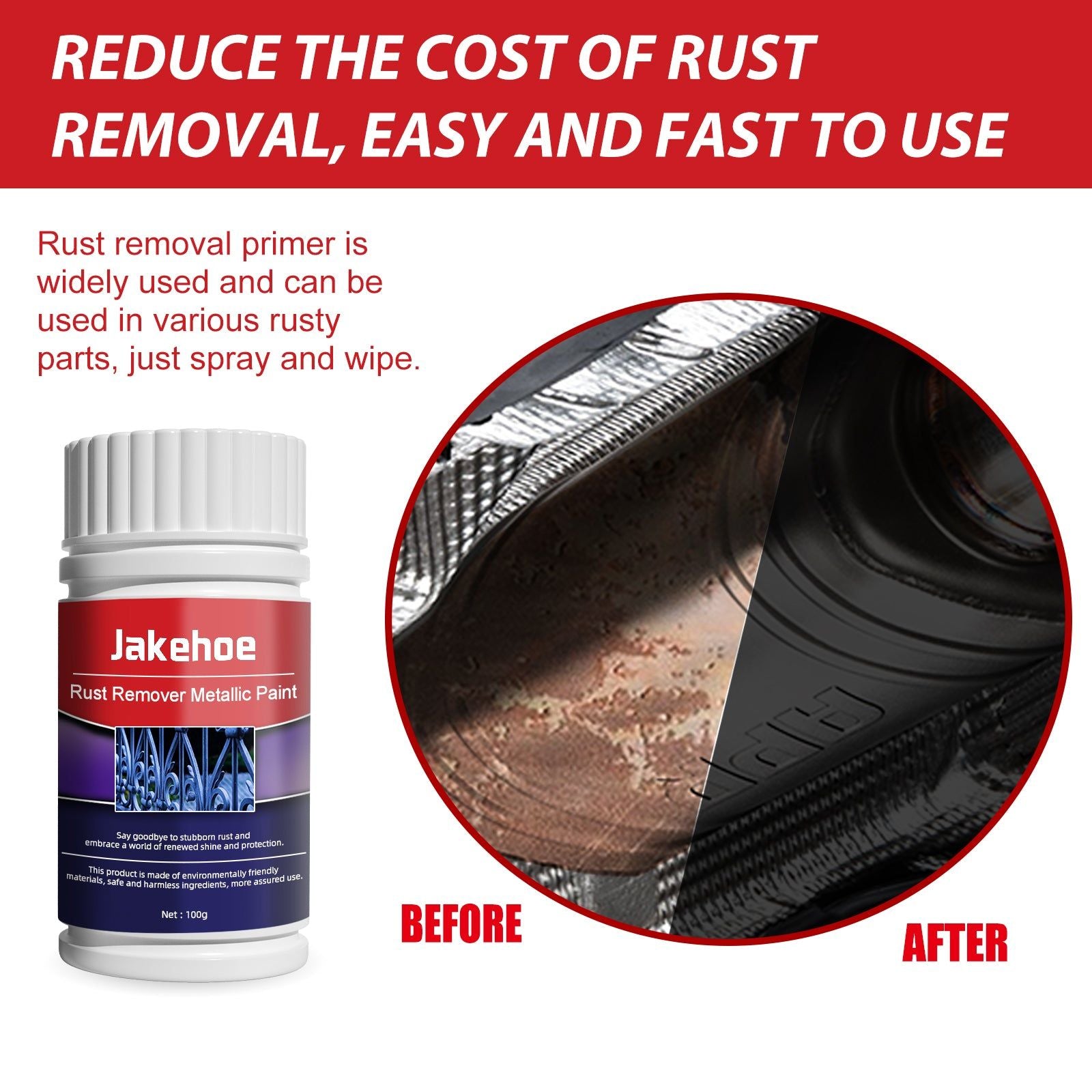 Rust Removal Primer for Metal, Anti-Corrosion, Rust Free, Easy Spray, Durable Protection ,1set