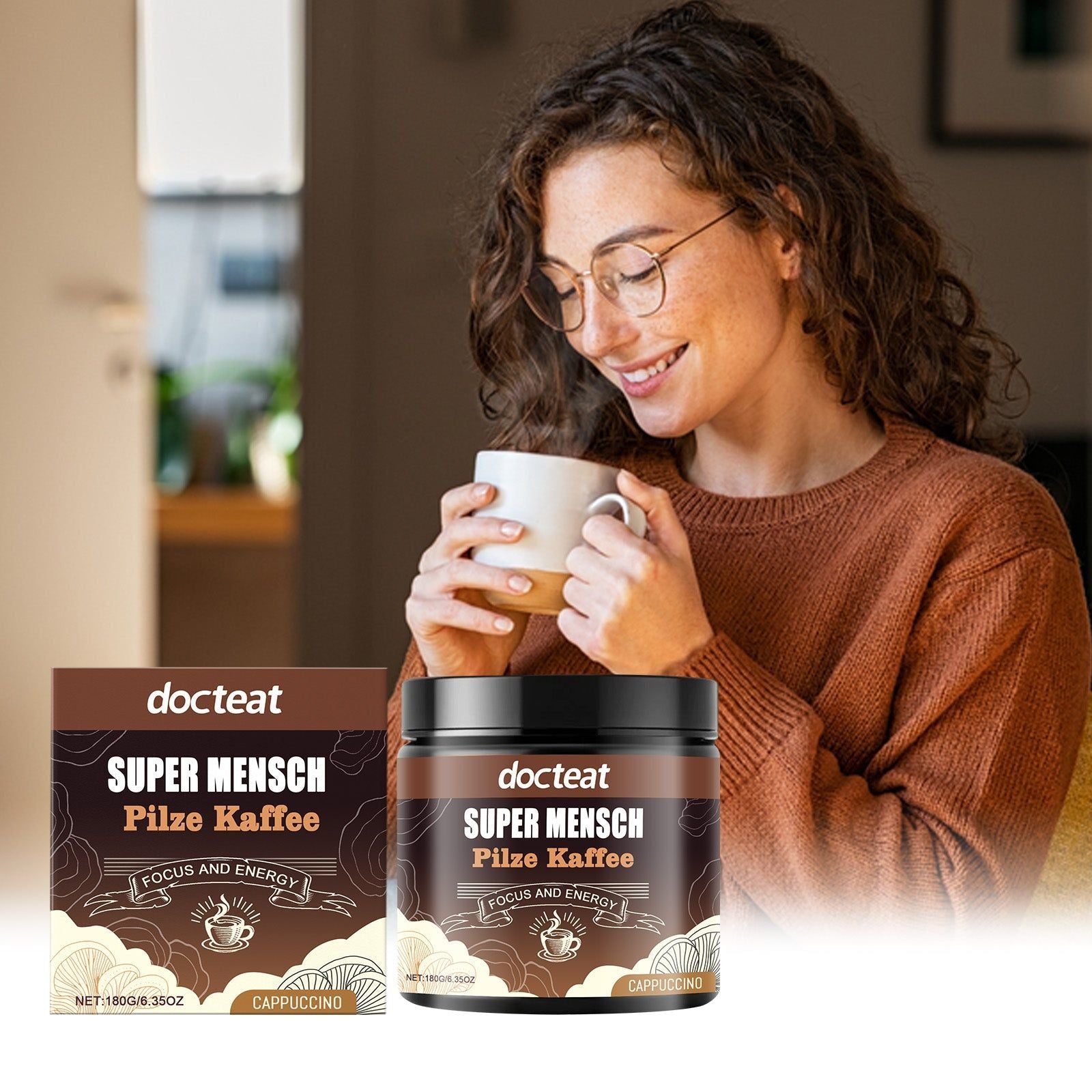 Boost Your Body Care with Instant Mushroom Coffee, Healthy, Energizing, Natural ,180g