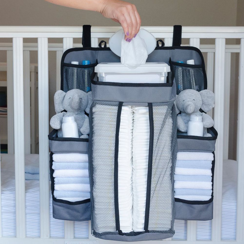 Baby Crib Organizer Bedside Hanging Storage Bag Diaper Bag For Baby Essentials