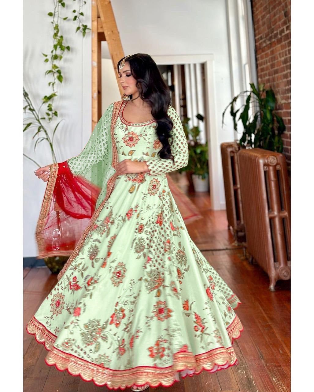 Fab Zone Top-Bottom And Dupatta With Heavy Embroidery Coding Dori-Sequence Work For Women