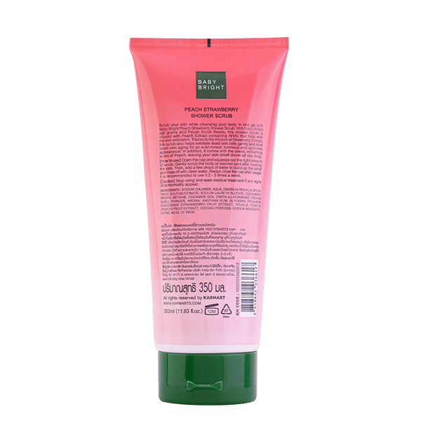 مقشر الاستحمام بالفراولة والخوخ 350 مل بيبي برايت (ب)