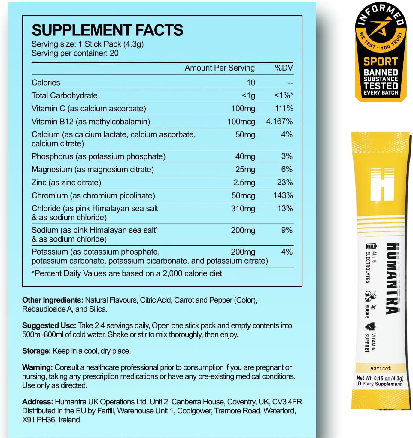 Humantra Electrolyte Apricot 70g