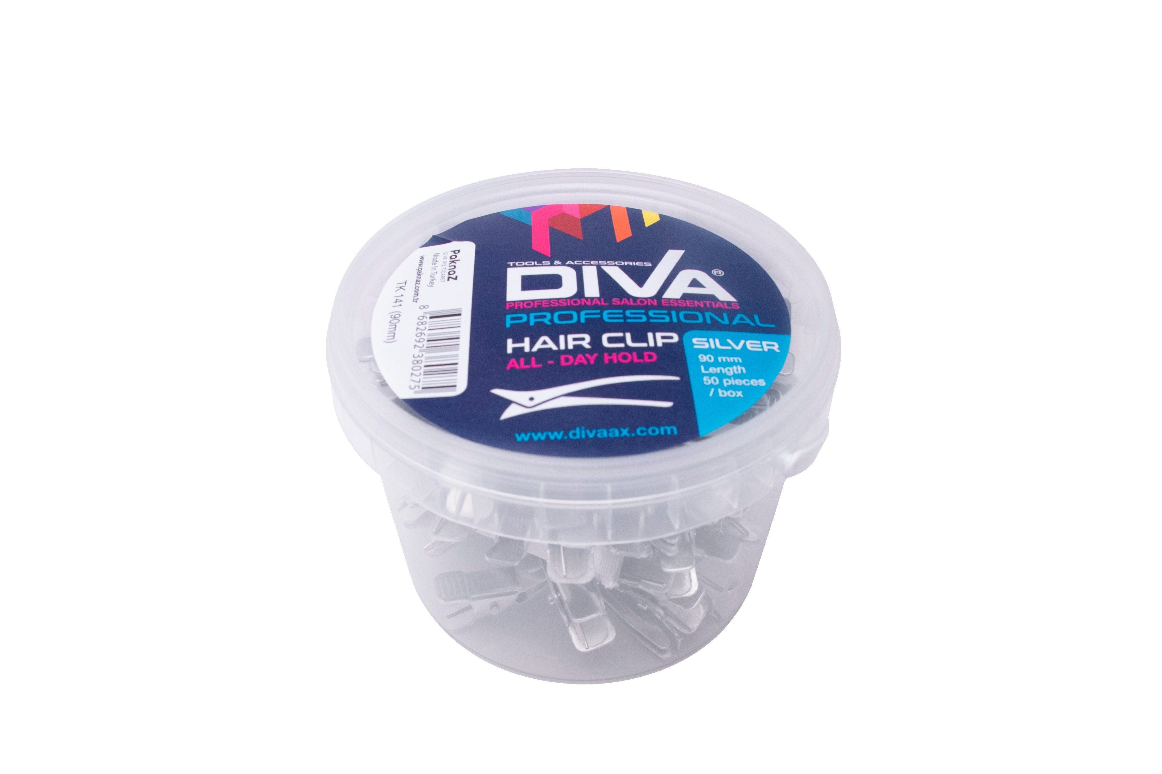 Diva Hair Clip 90mm Alum Lrg Tk141, 50Pcs/Box