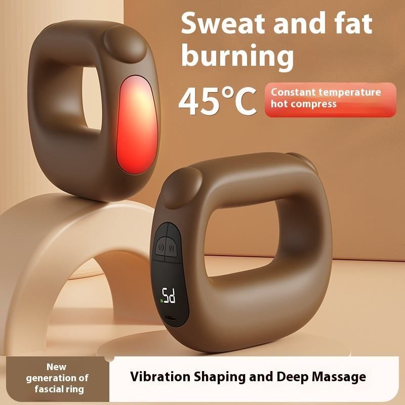 Electric Fascia Ring Vibration Massager with Heat Deep Tissue Messager Mini Yoga Ring