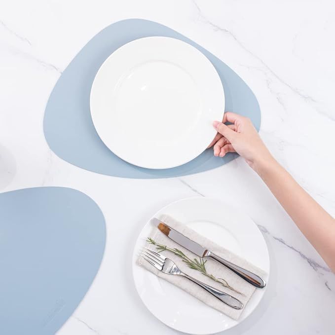 6pcs PU Placemats Non Slip Insulation Place Mats Set For Table