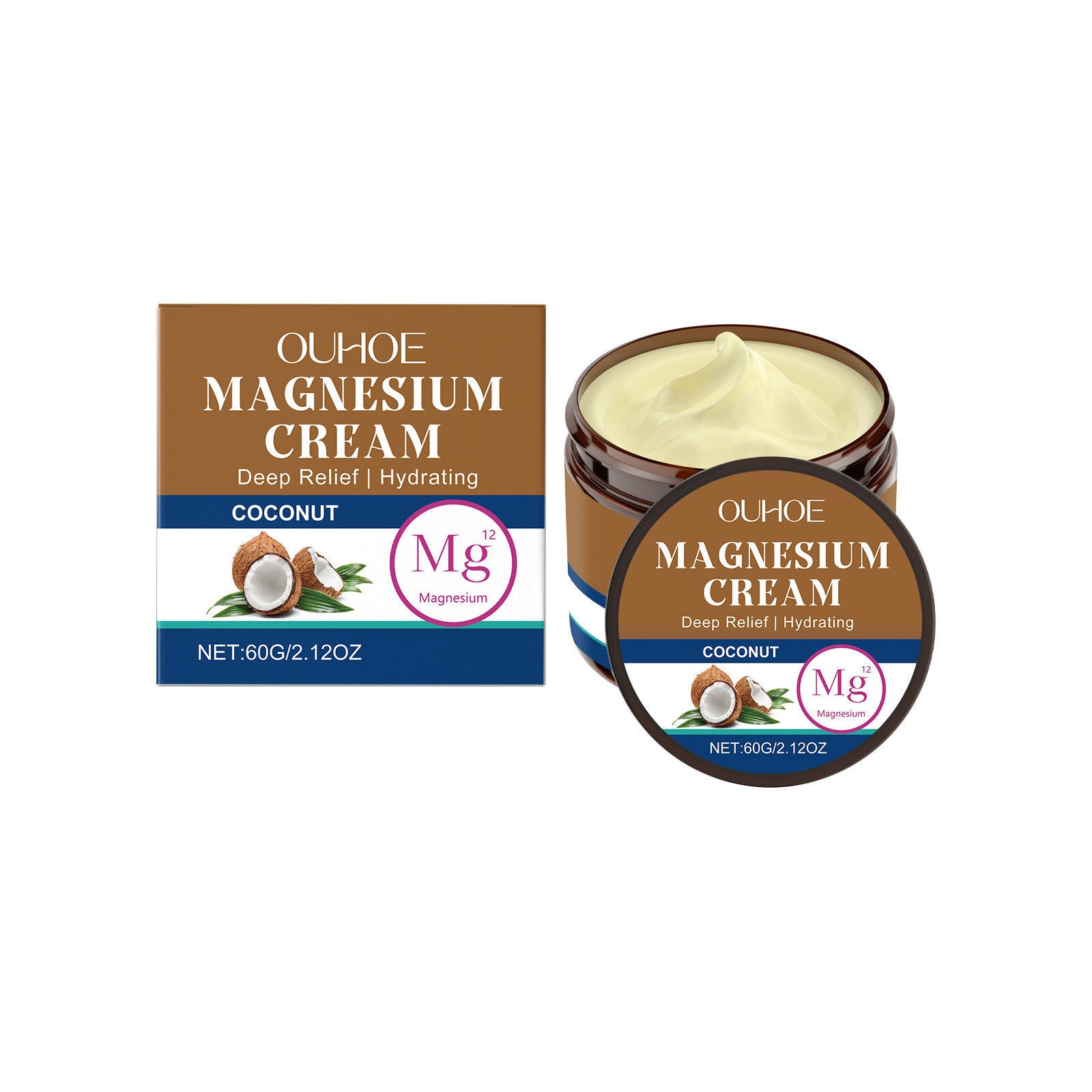 Coconut Magnesium Body Care Cream, Pain Relief, Joint & Skin Comfort ,60g