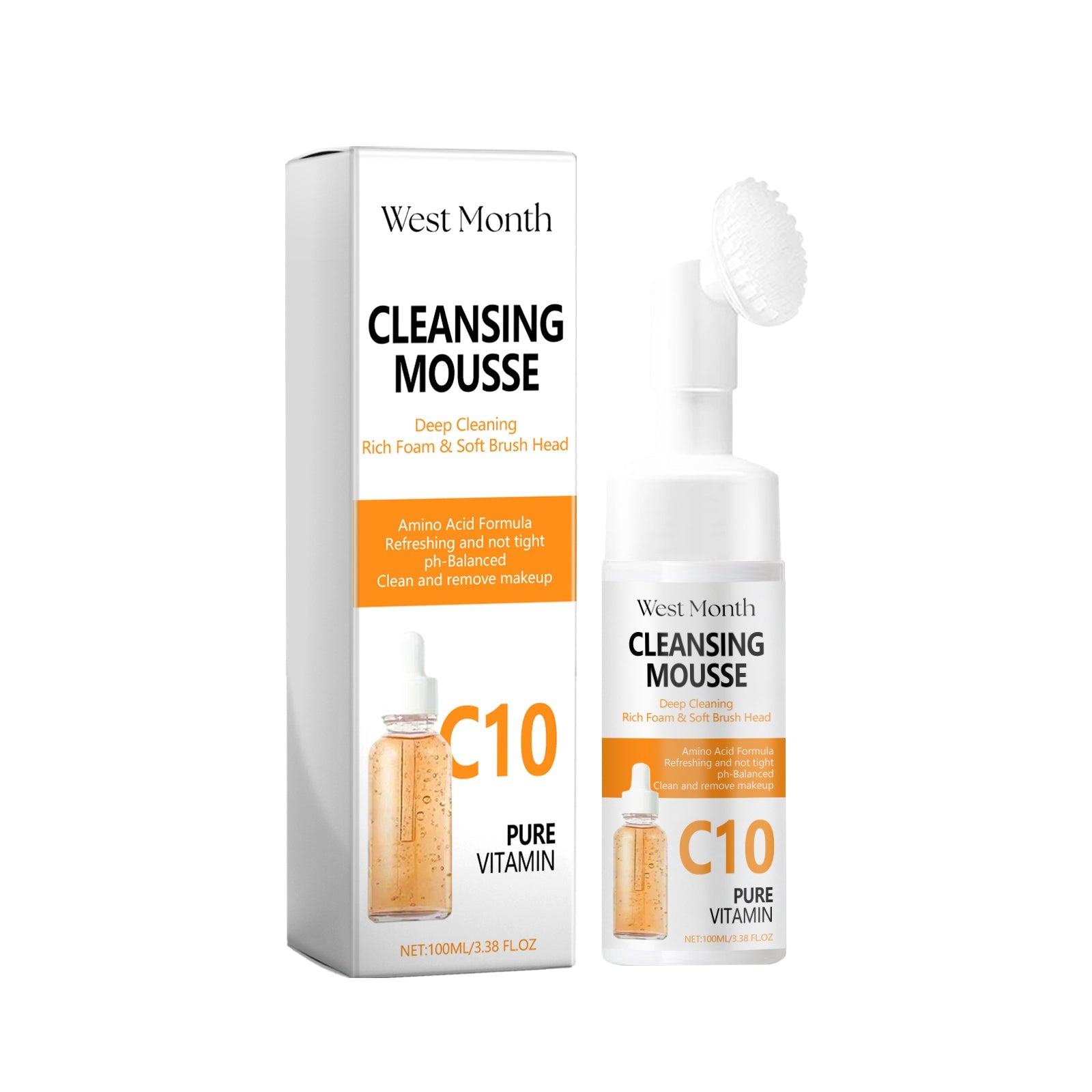 Deep Clean Facial Cleansing Mousse, Gentle Exfoliating, Brightening, Moisturizing ,100ml