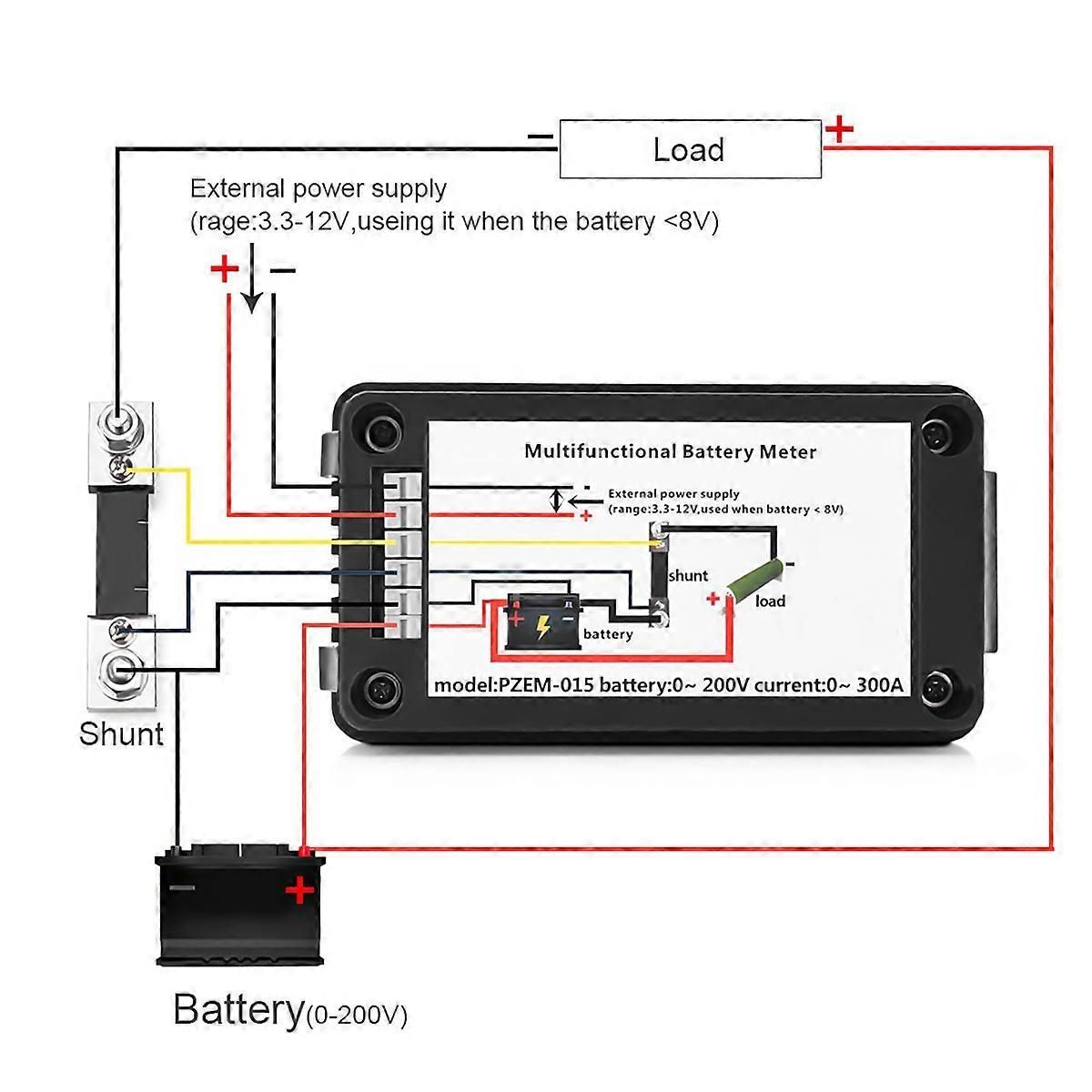 PZEM015 Digital 0-200V Voltage Current with 200A Shunt Battery Meter