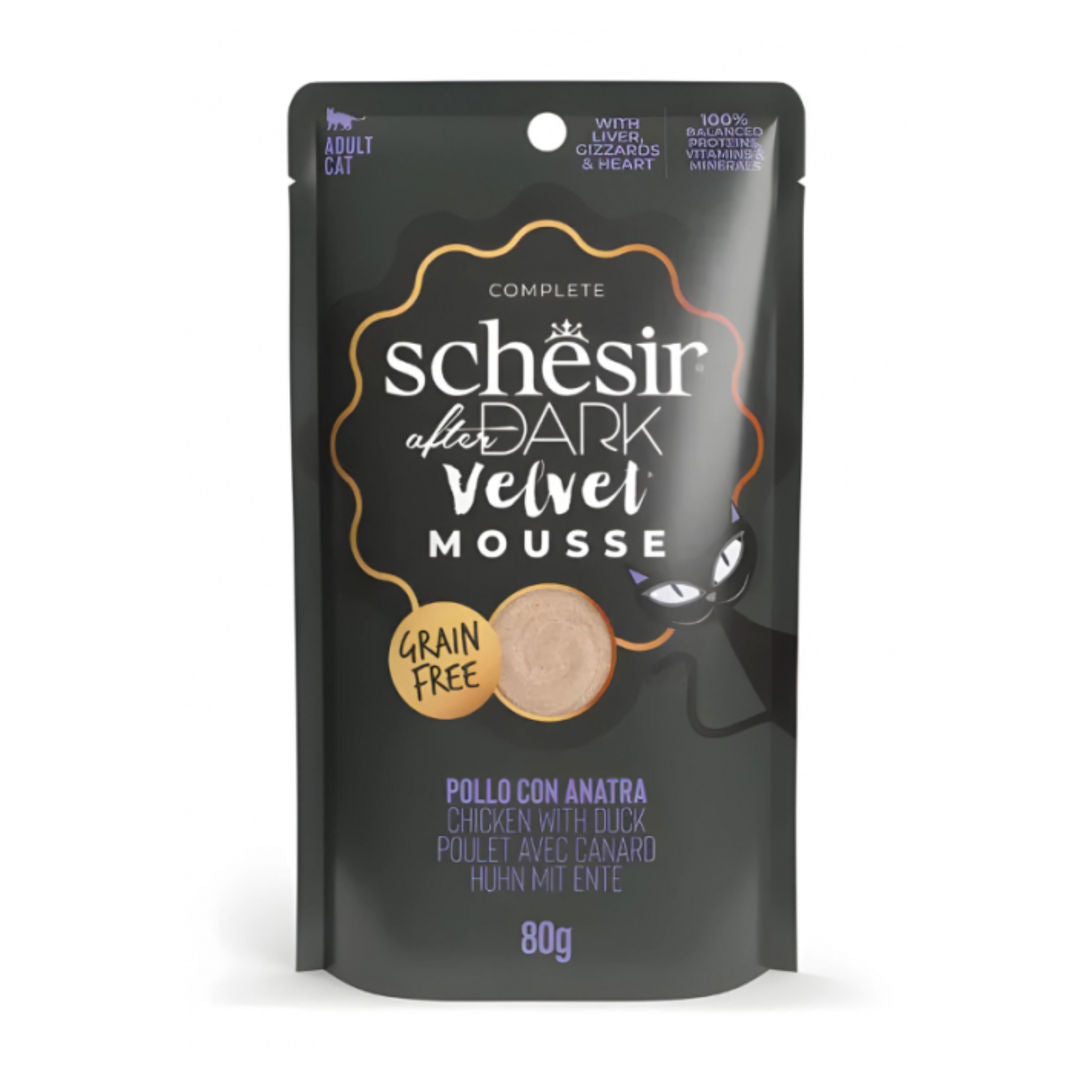 Schesir After Dark Velvet Mousse Chicken Wet Cat Food, Grain Free, 80gm