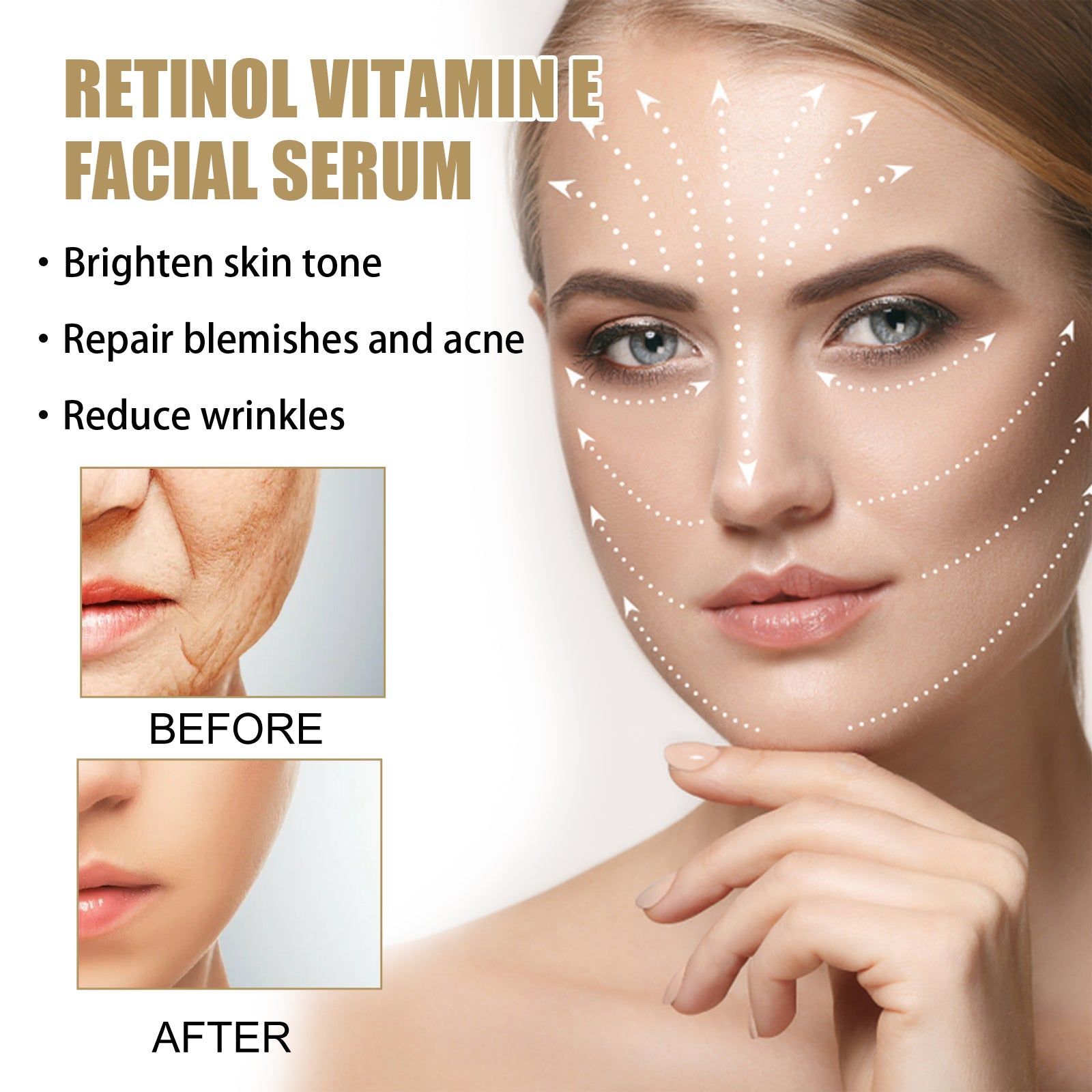 Retinol E Night Facial Essence, Brightening Skin, Hydrating, Anti-Aging ,50ml