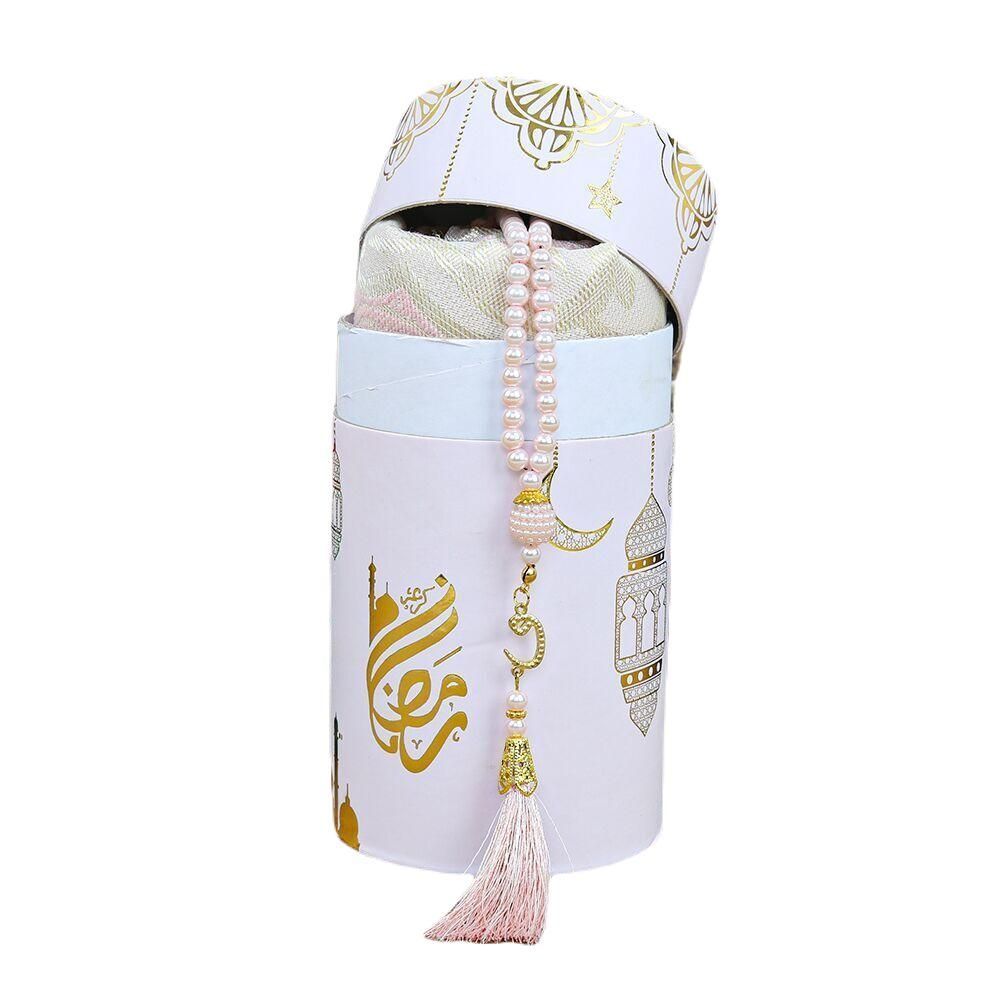 Prayer Rug  With Cylindrical Shape Islamic Gift Box