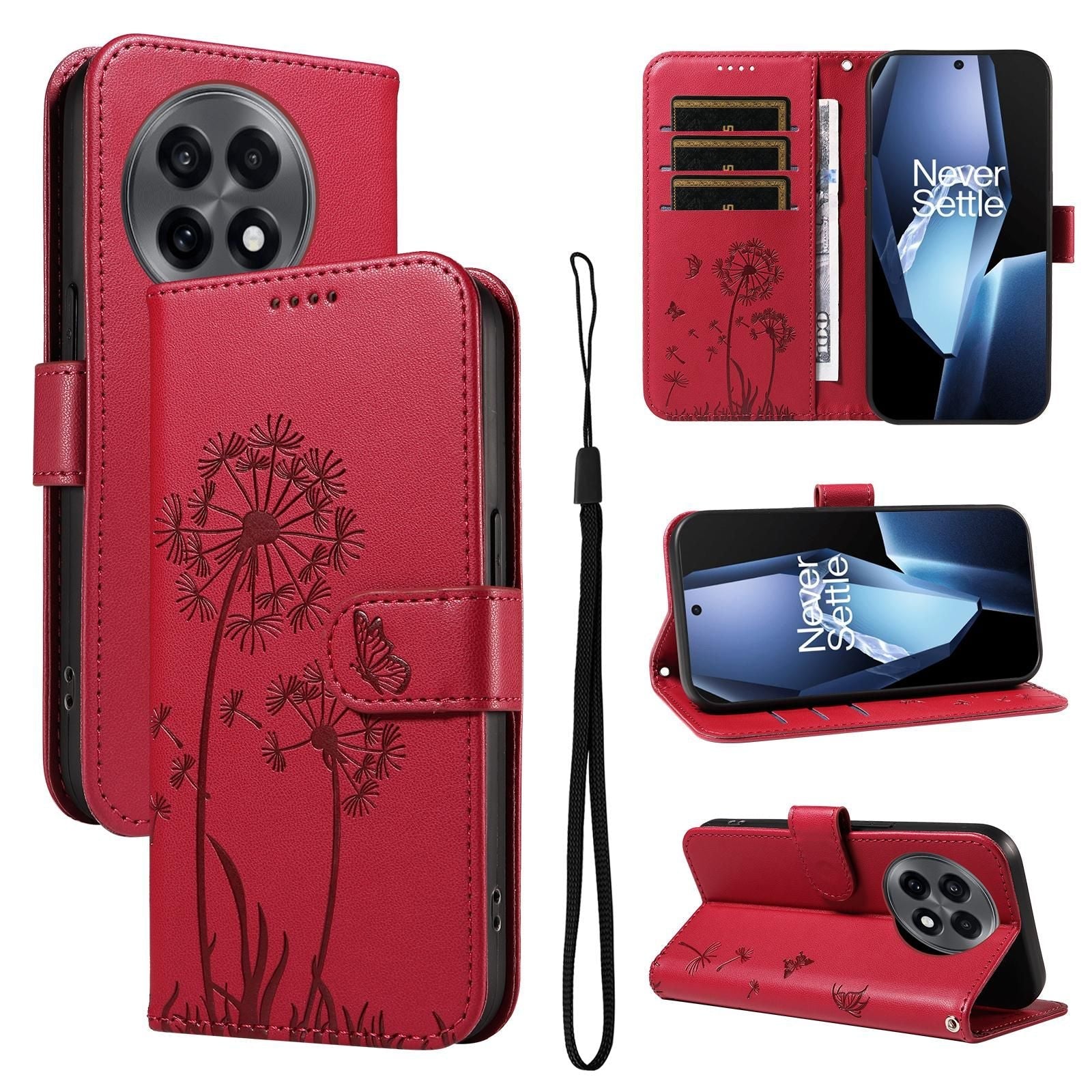 Dandelion Embossed Leather Case For OnePlus 13R 5G Global