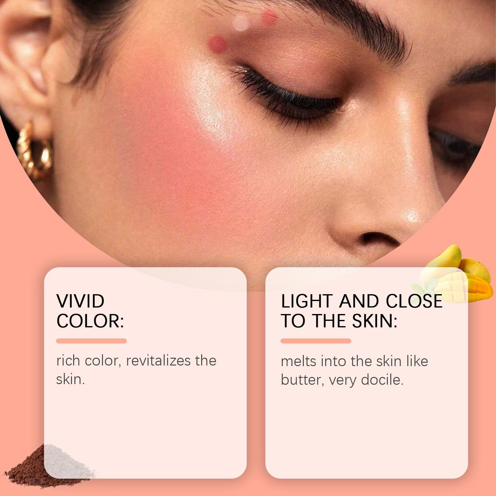 Butter Moisturizing Makeup Blush, Long Lasting Matte, Natural Glow, Hydrating, Nude Color ,5g