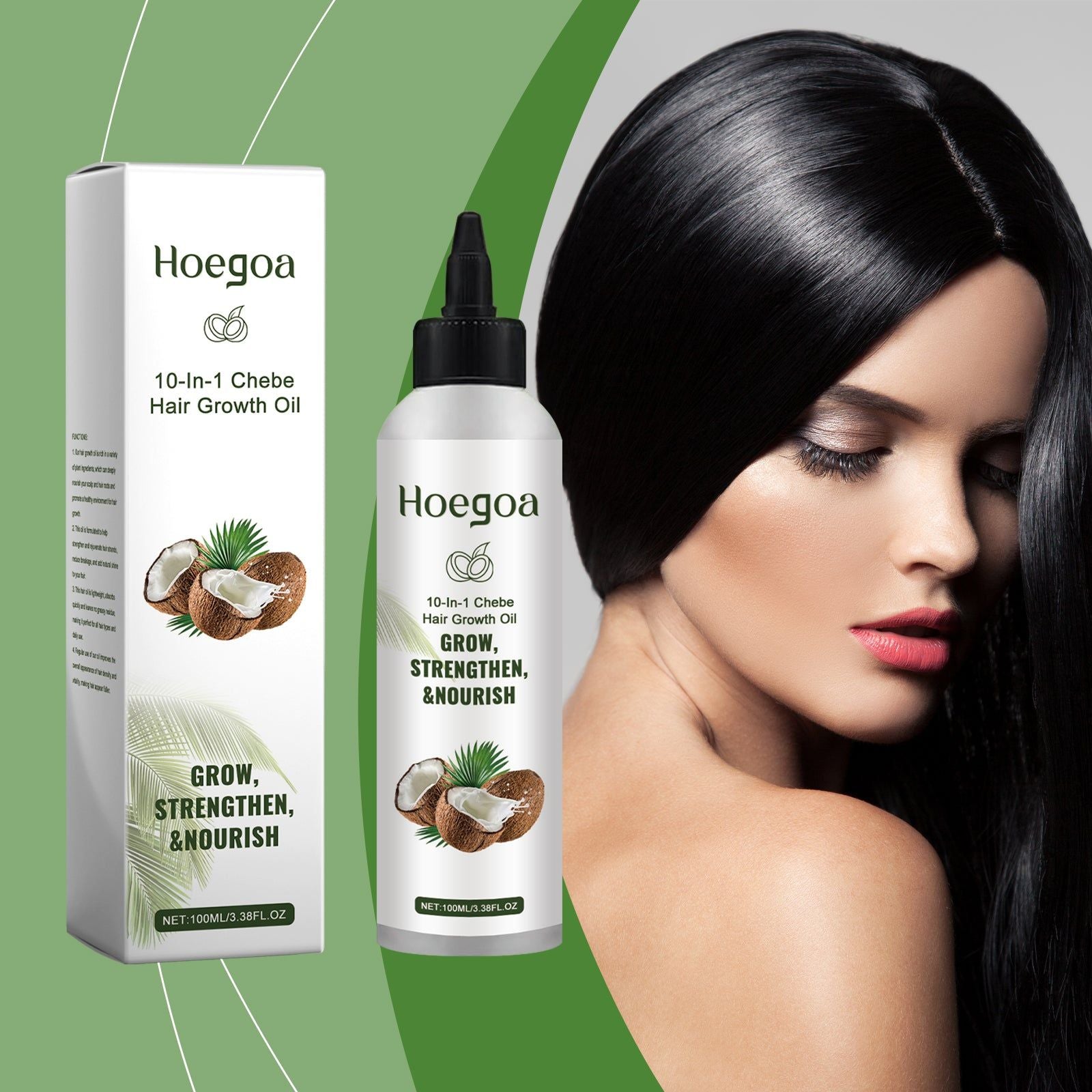 Coconut Hair Care Oil, Nourishes Dry Hair, Repairs Damage, Soft Glossy Hair, Natural Plant Essence ,100ml