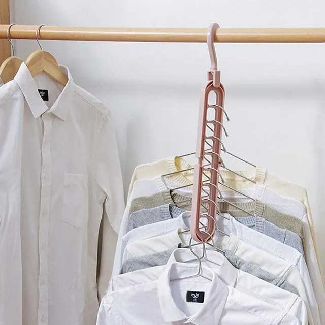 Multifunctional Foldable Hanger Storage Rack - Space-Saving Clothes Organizer for Home & Travel
