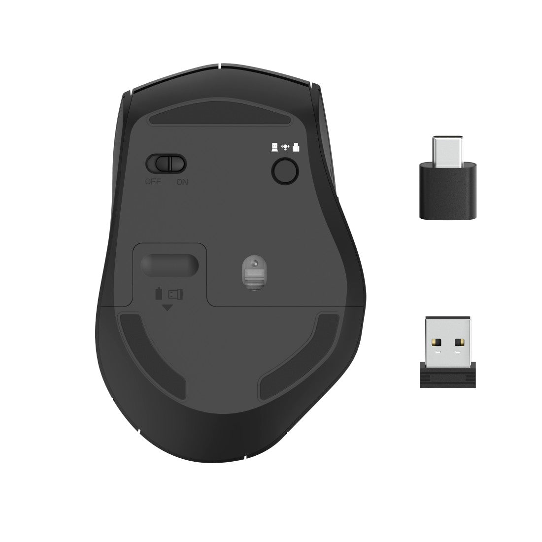 Hama 182616 Optical 6-button wireless mouse “MW-600", Dual mode with USB-C/USB-A, black