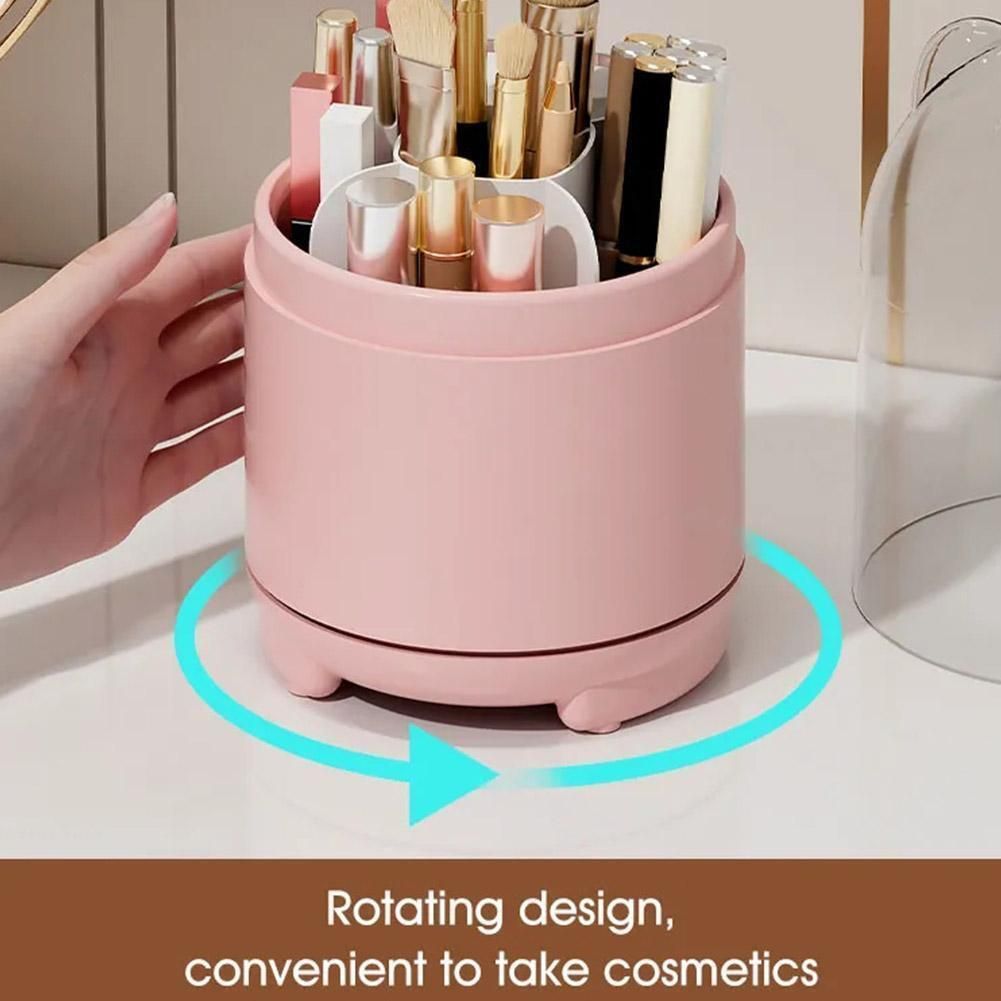 Makeup Brush Holder Dustproof Rotating Brush Organizer Pen Storage Box