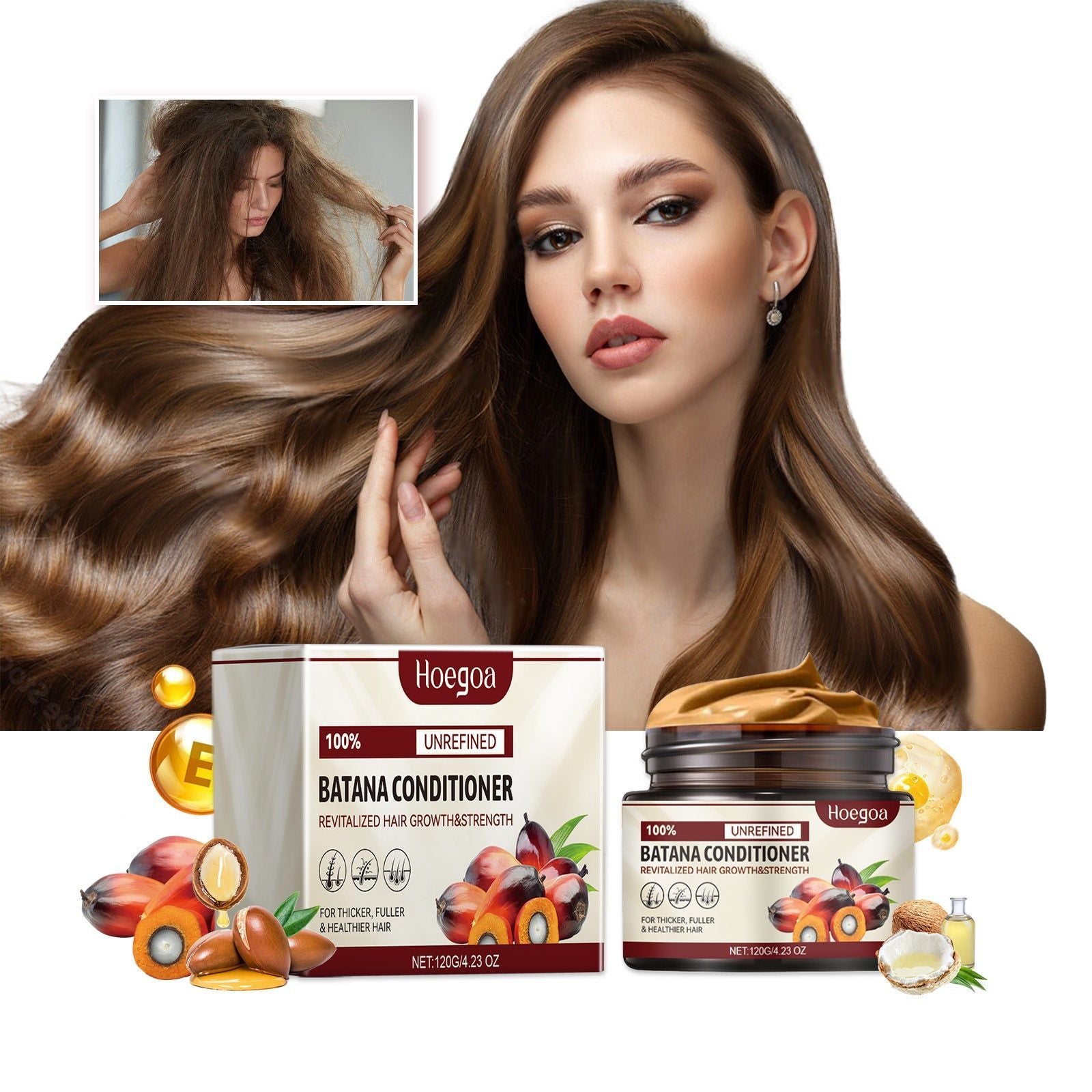 Batana Conditioner for Smooth Hair, Volumizing, Repair, Nourishing, Long-Lasting Moisture ,120g