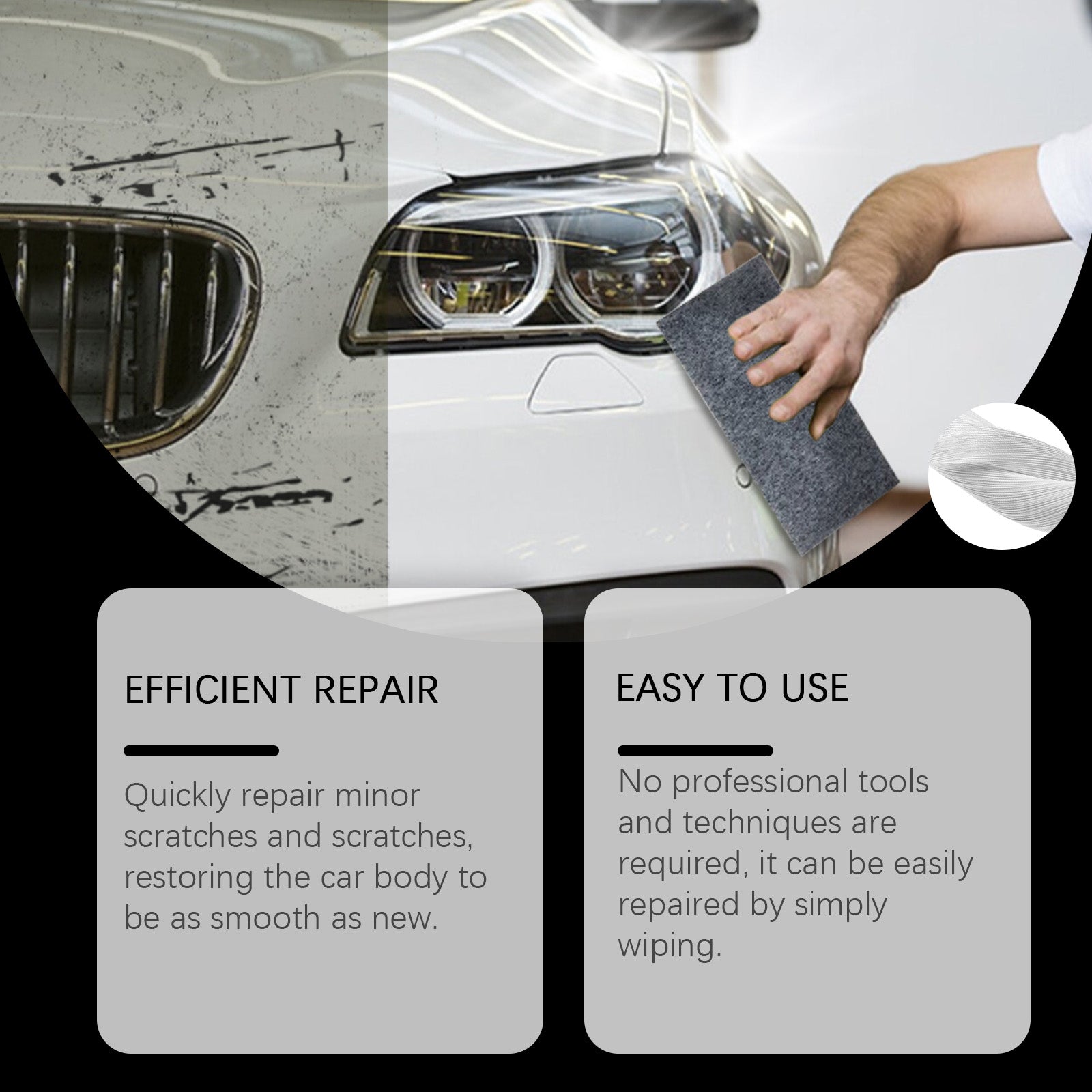 Car Scratch Repair Cloth, Car Cleaning, Water Stain Removal, Easy DIY Polishing ,12 pieces
