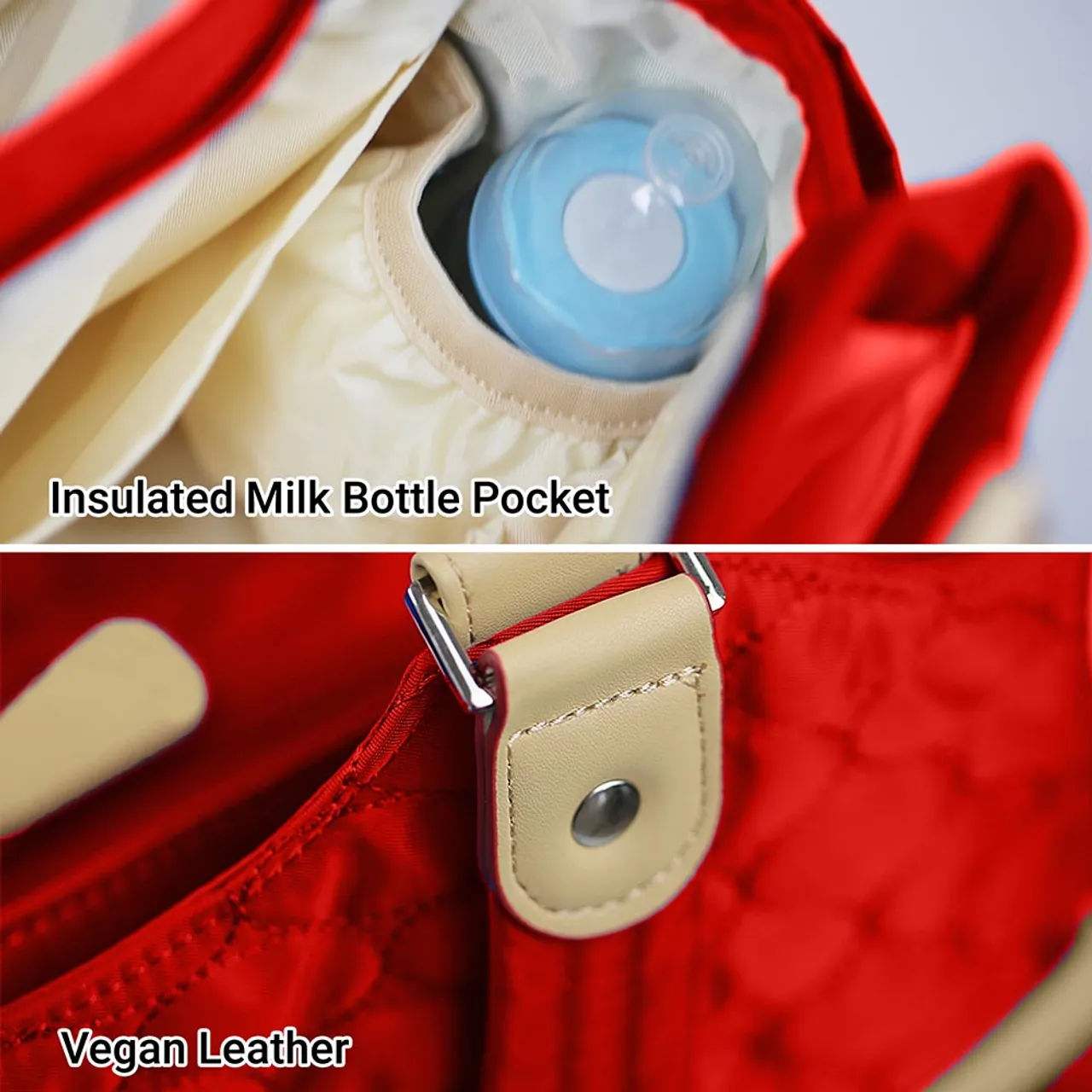 Sunveno - حقيبة حمل حفاضات أنيقة - أحمر