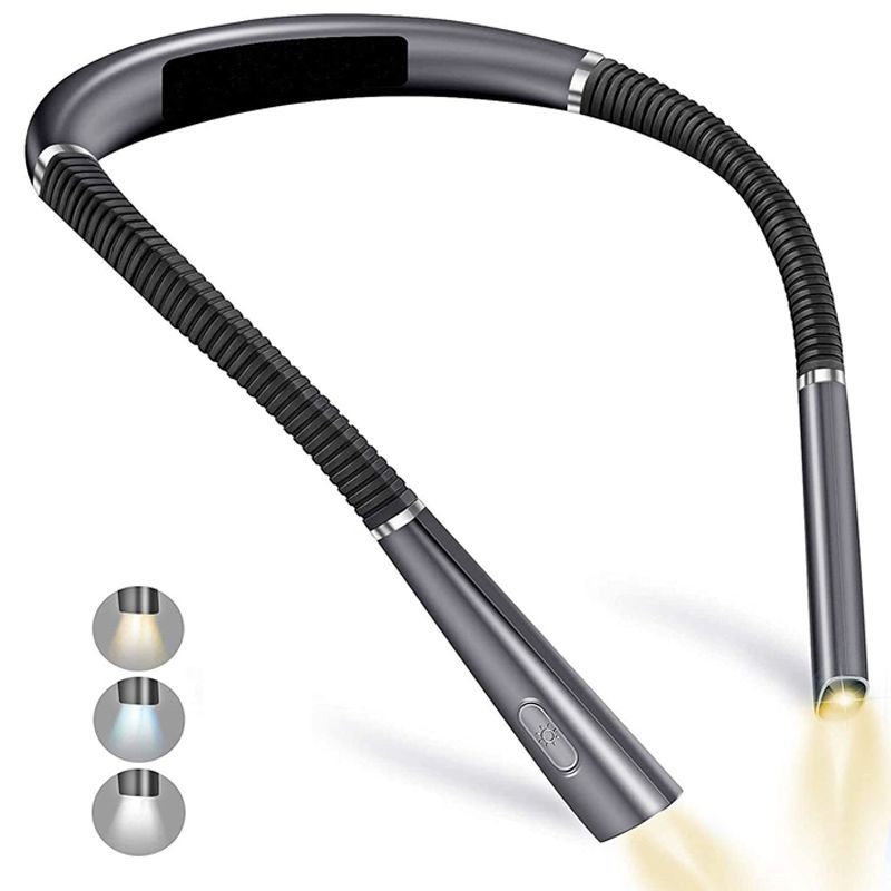 Neck Hanging Reading Lamp Hands Free Rechargeable LED Reading Light 3 Colors