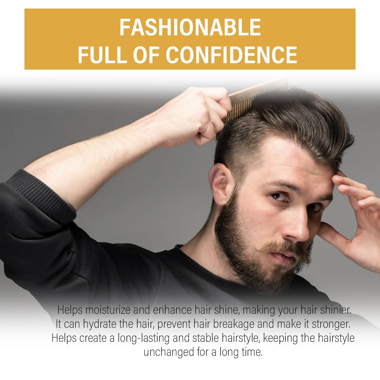 Control Pomade, Long-Lasting Stable Hair Wax for Men, Hydrating, Strong Hold ,100g