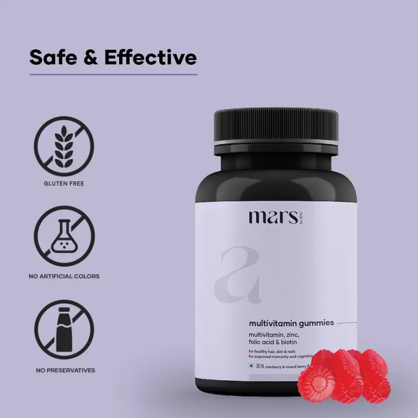 Mars by GHC Multivitamin Gummies, Nourishes Hair & Promotes Hair Volume  (30 No)