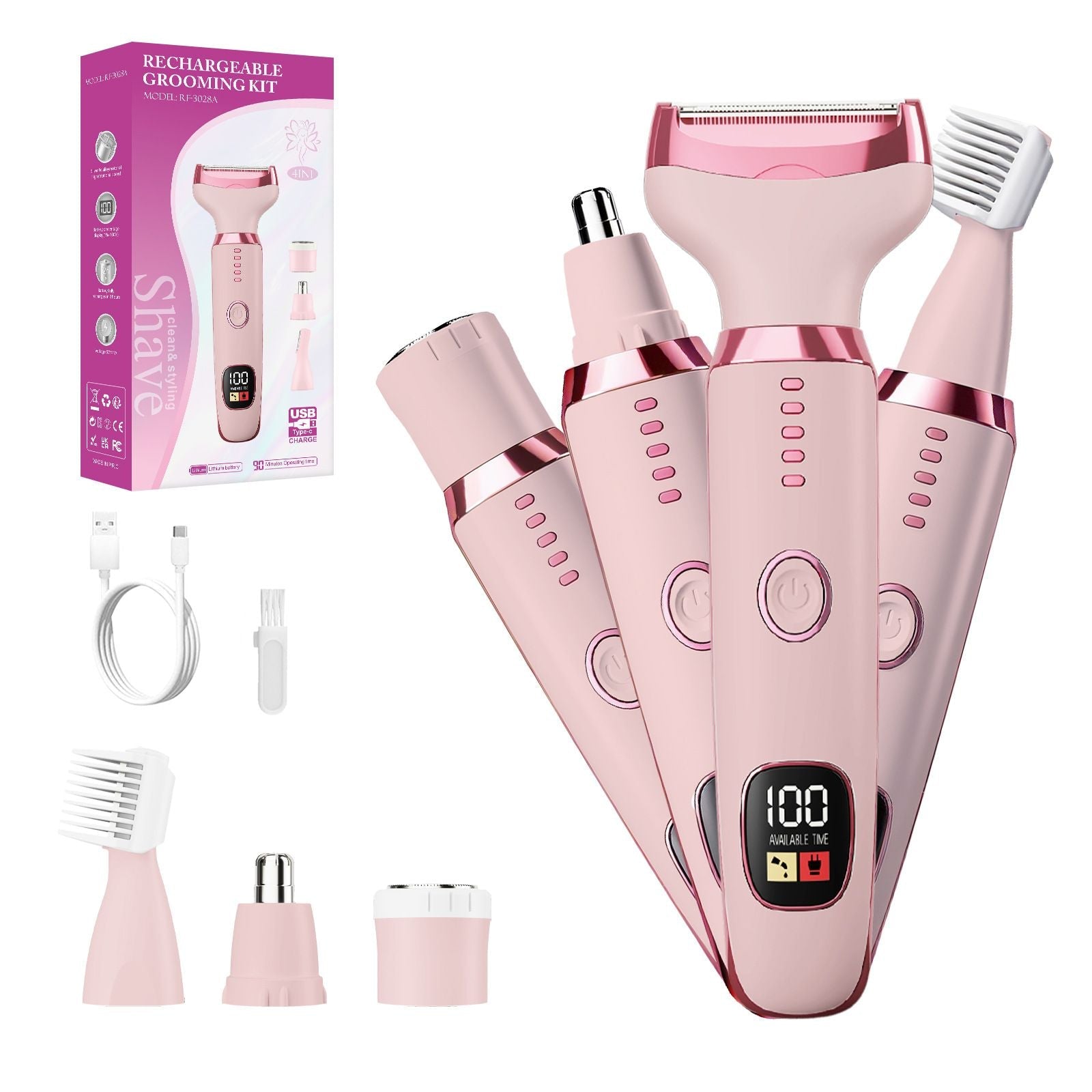 4-in-1 Women's USB Hair Trimmer