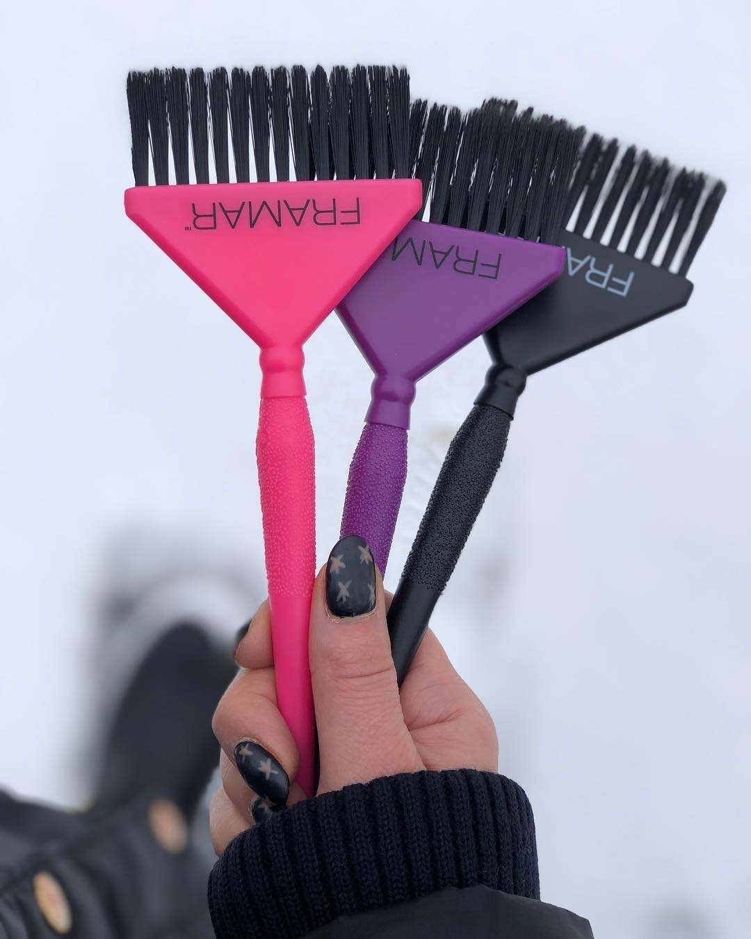 Framar Big Daddy Hair Coloring Brush, Pack of 3 (Black, Pink, Purple)