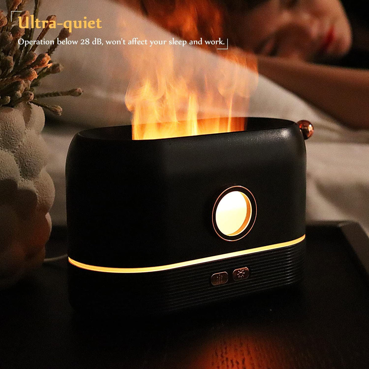 Aroma Diffuser For Essential Oils Color Changing Flame Air Humidifier For Home Office