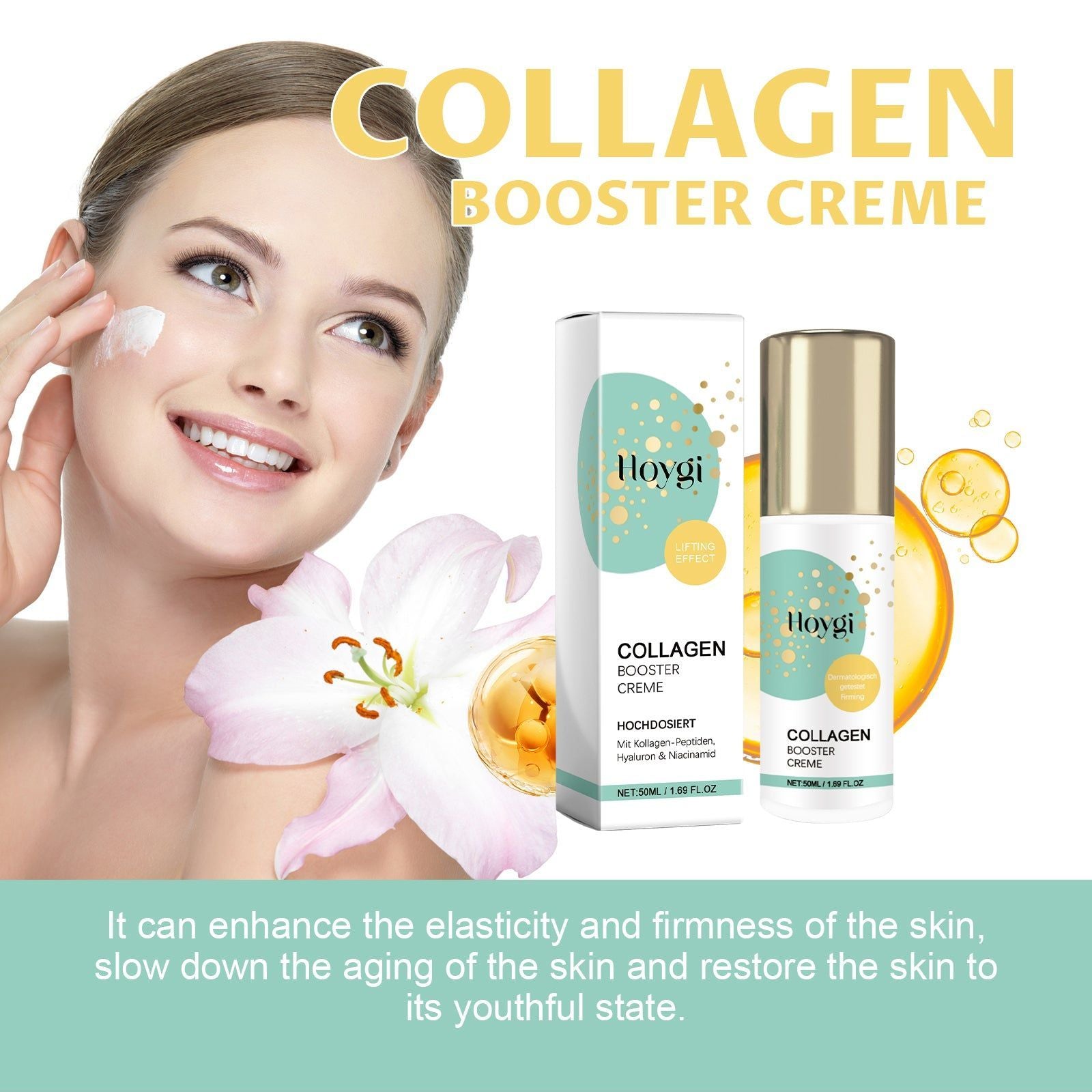Collagen Booster Creme, Anti-Wrinkle, Hydrating, Skin Firming, Youthful Glow ,50ml