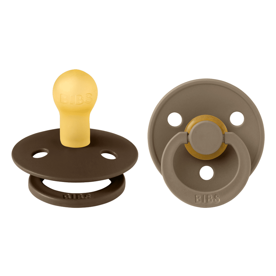 Bibs Pacifier Size 1 - Baby 0-6M (2pcs)-Mocha/Dark Oak
