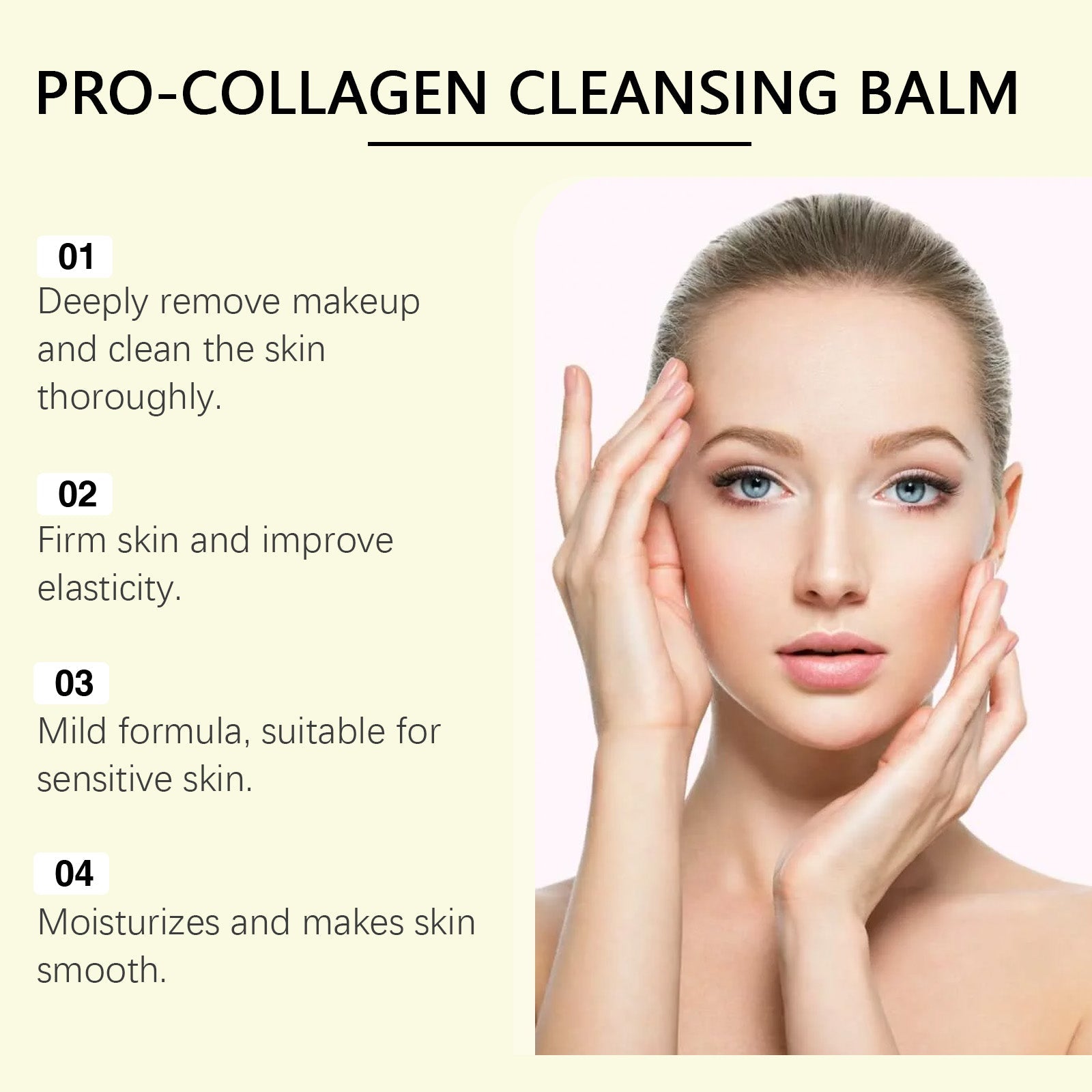 Collagen Facial Cleansing Cream, Gentle Makeup Remover, Brightening, Moisturizing, Skin Elasticity ,50g