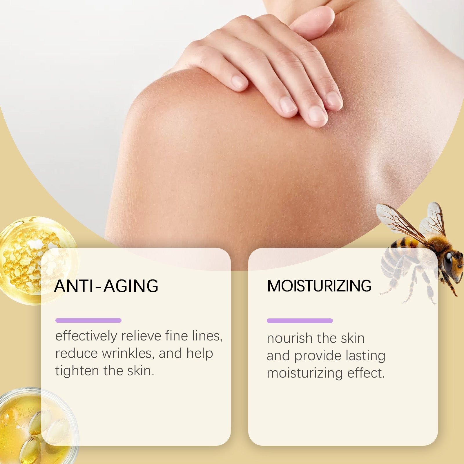 Deep Moisture Bee Venom Firming Cream, Anti-Aging, Hydrating Body Moisturizer ,100ml
