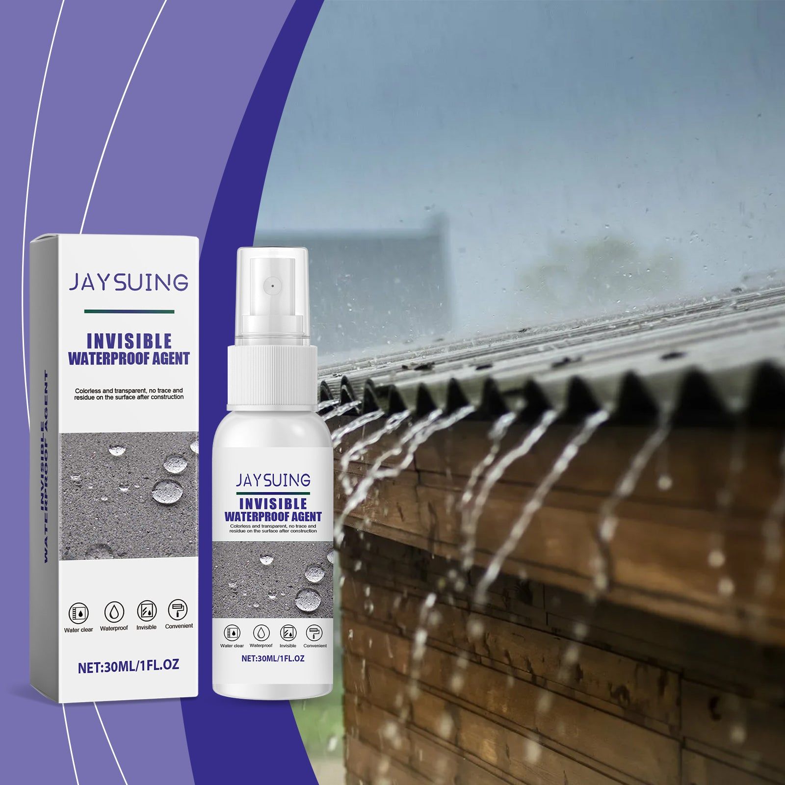 Invisible Waterproof Spray, Leak Proof Nano Coating for Tiles, Moisture Proof, Easy DIY ,30ml